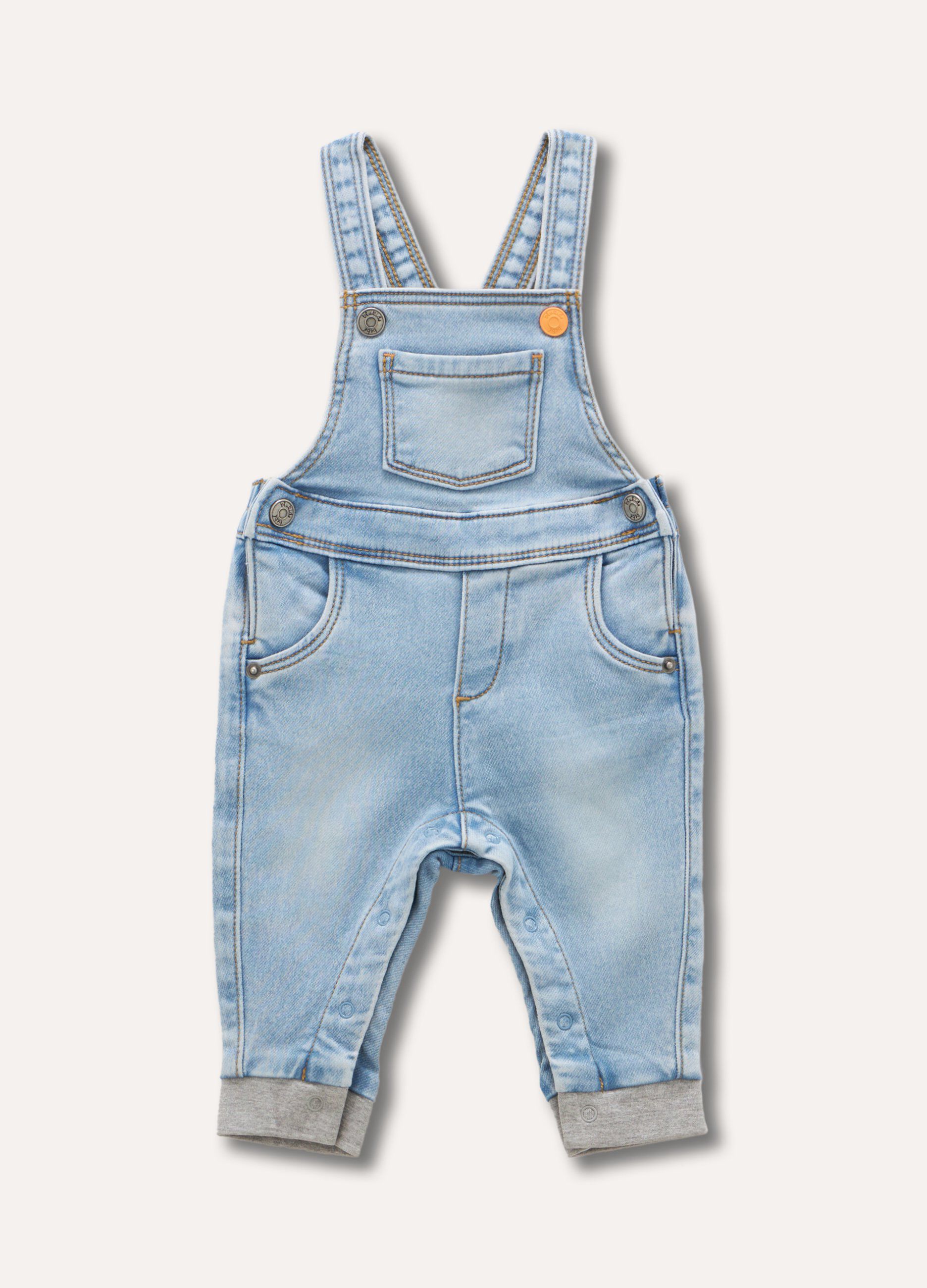 Salopette in denim neonato