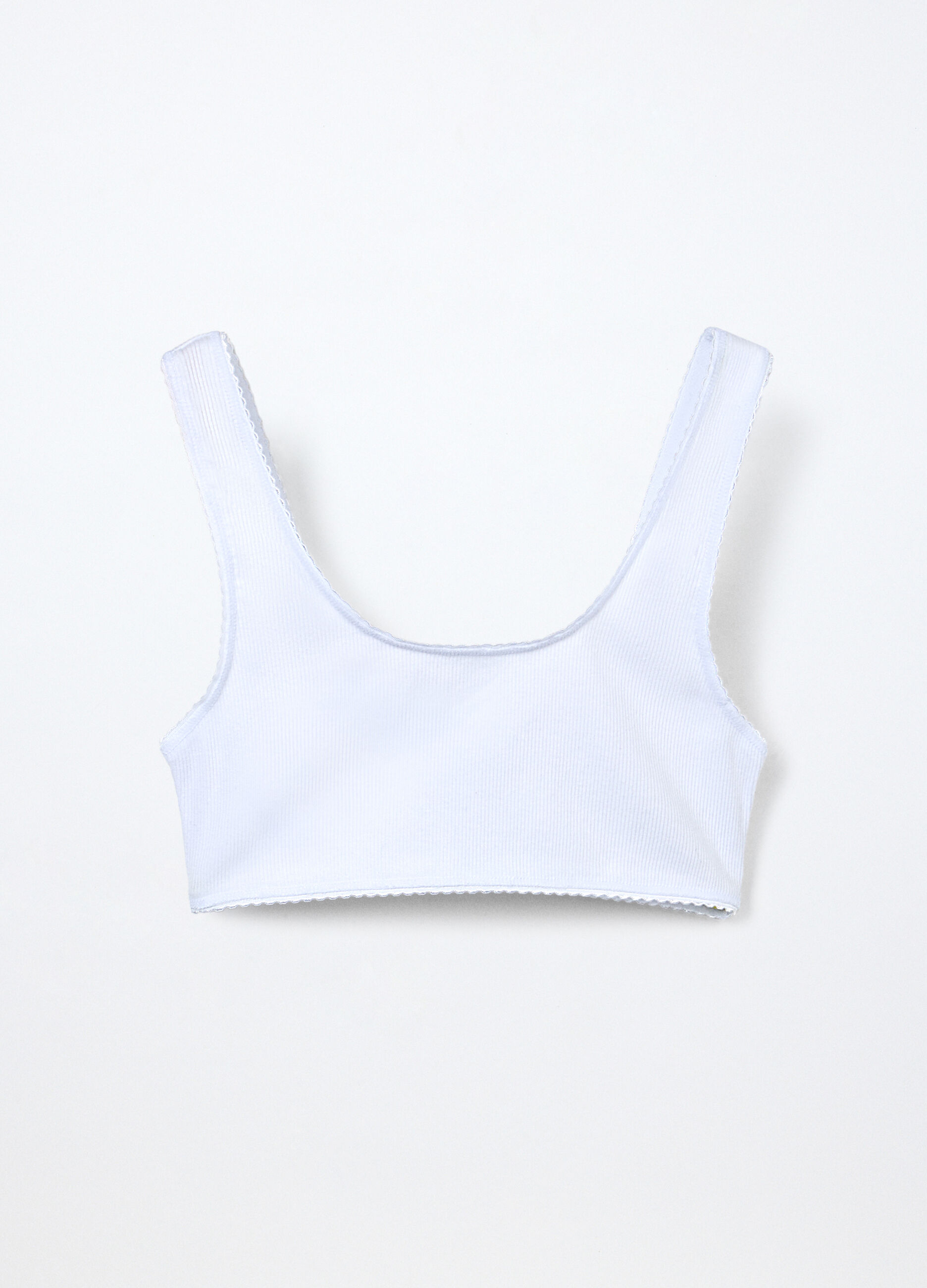 Top in costina di cotone stretch ragazza_0