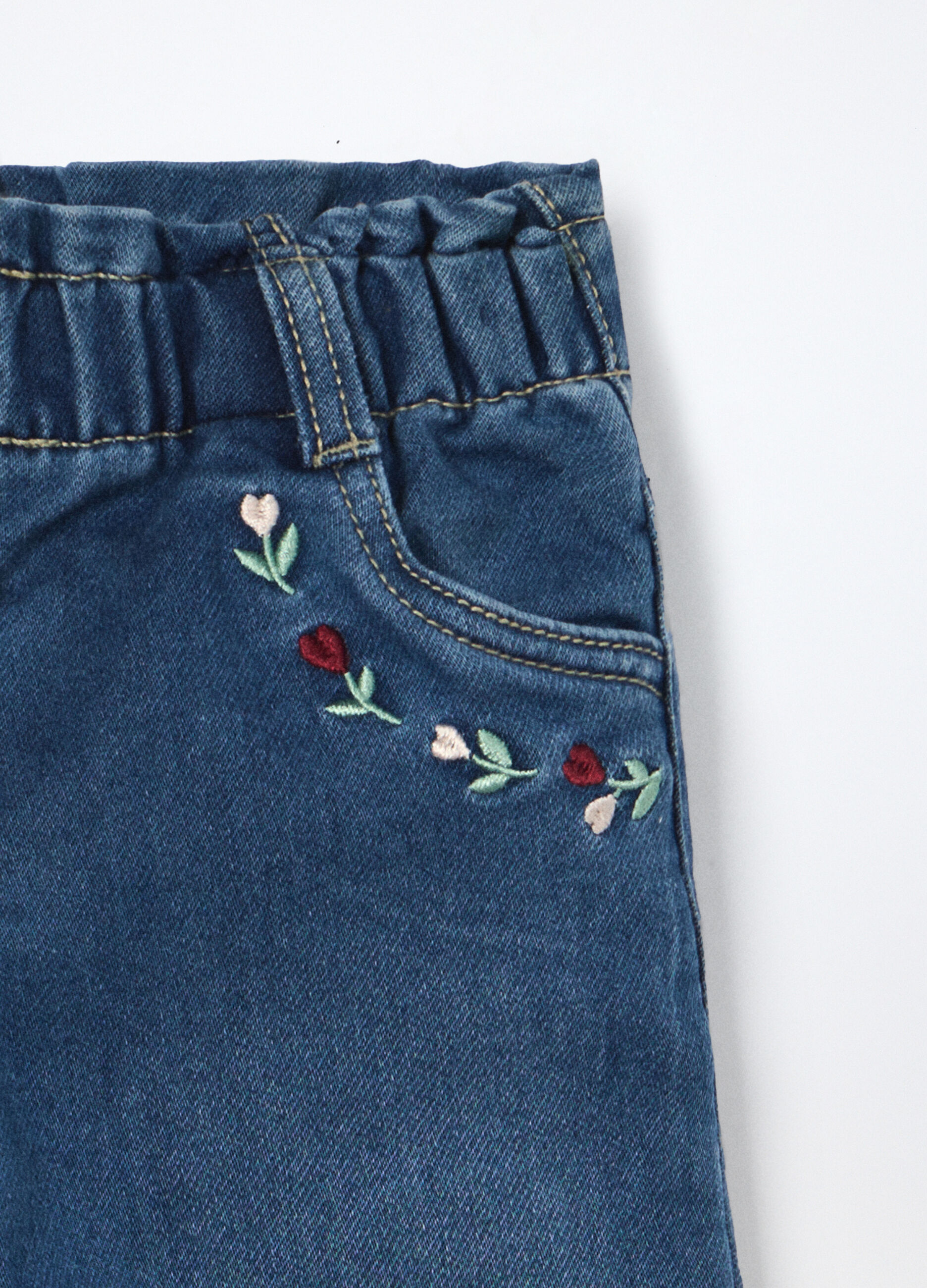 Jogger in french terry denim neonata_2