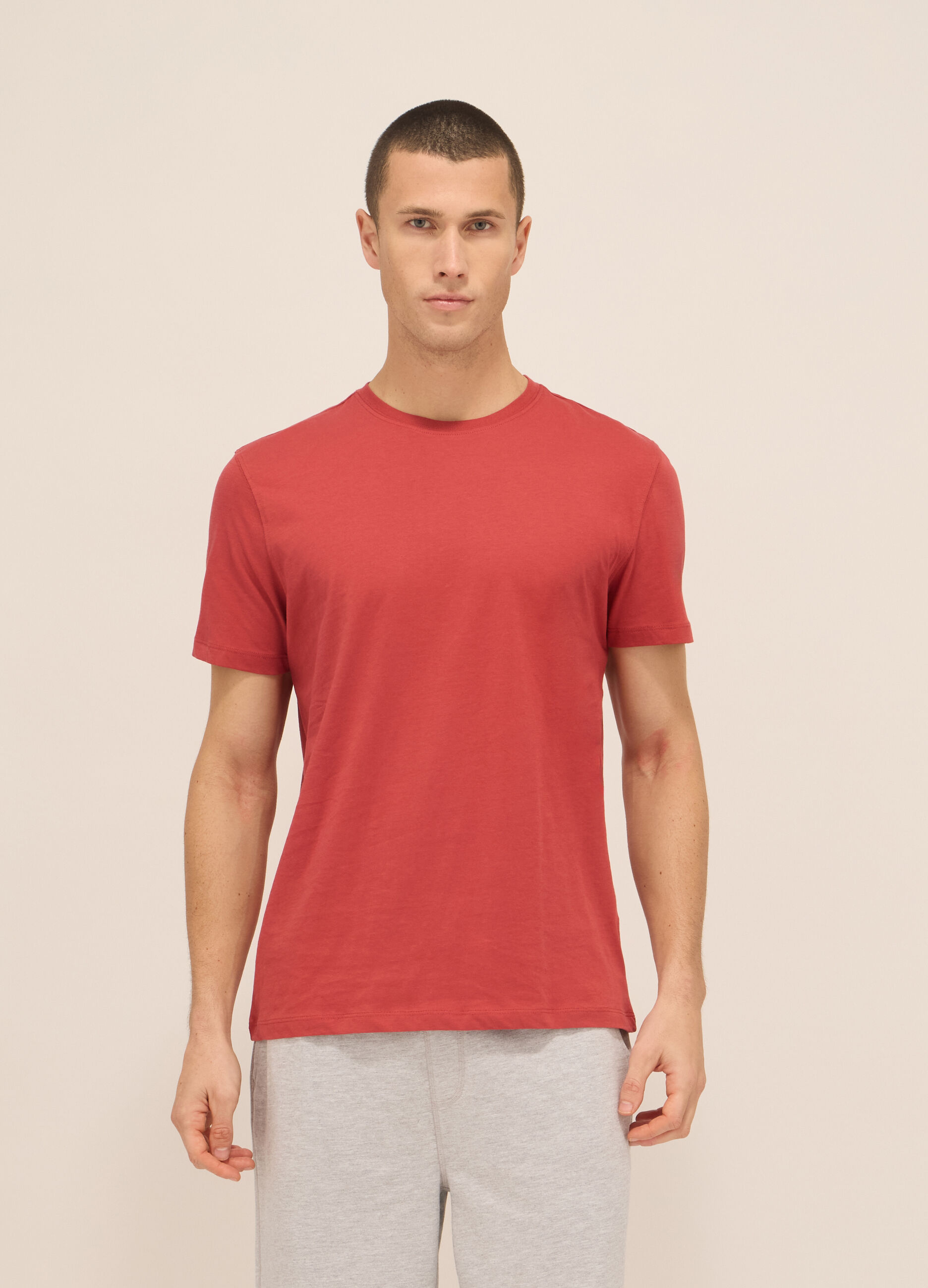 T-shirt girocollo in jersey di cotone uomo_0
