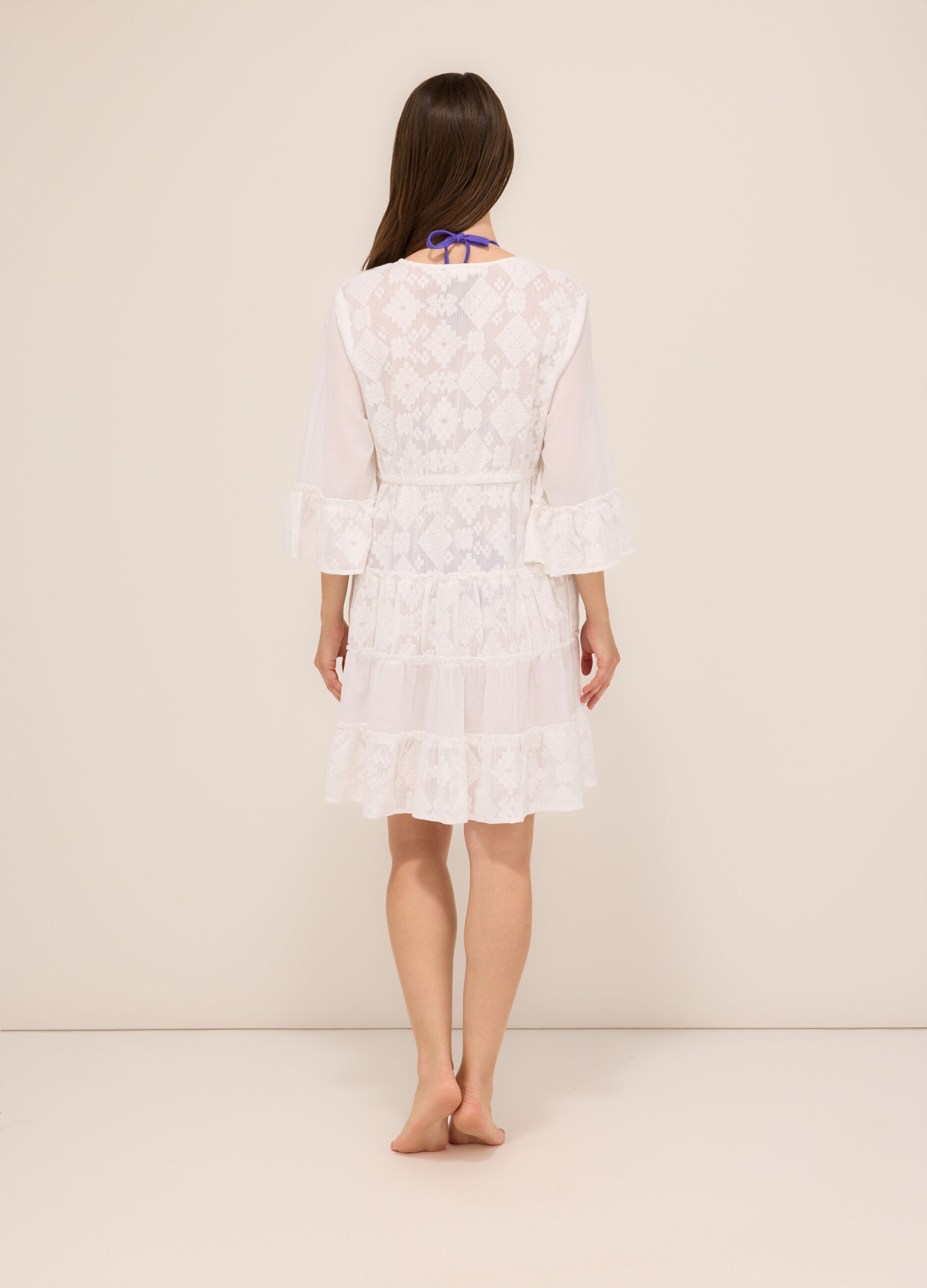 Copricostume a balze misto cotone donna_1