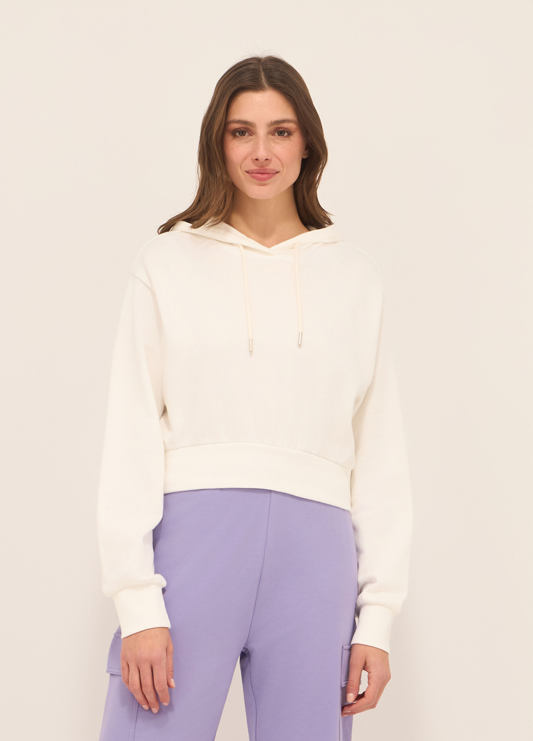 Felpa in french terry di puro cotone donna_0