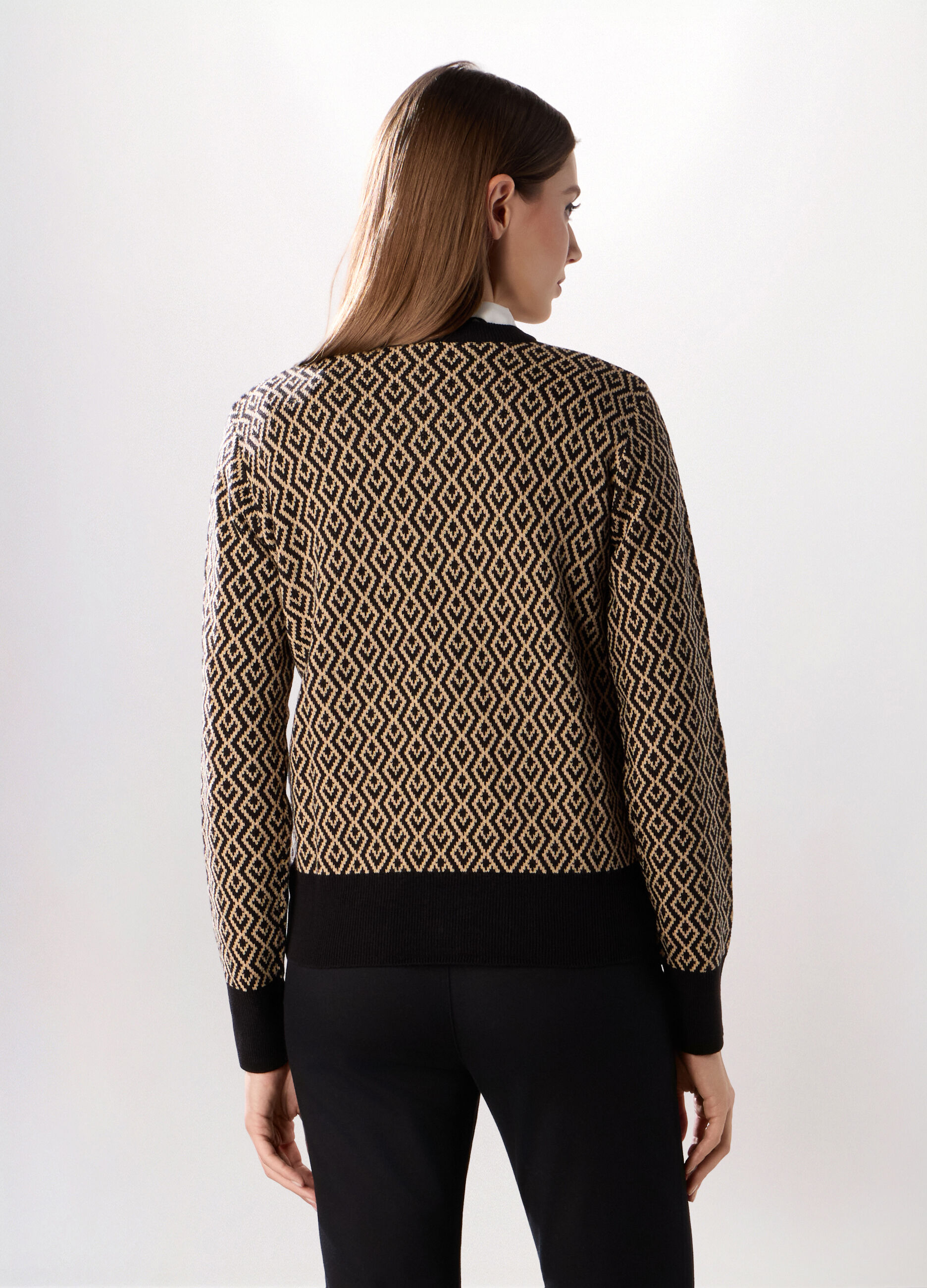 Cardigan jacquard donna_1