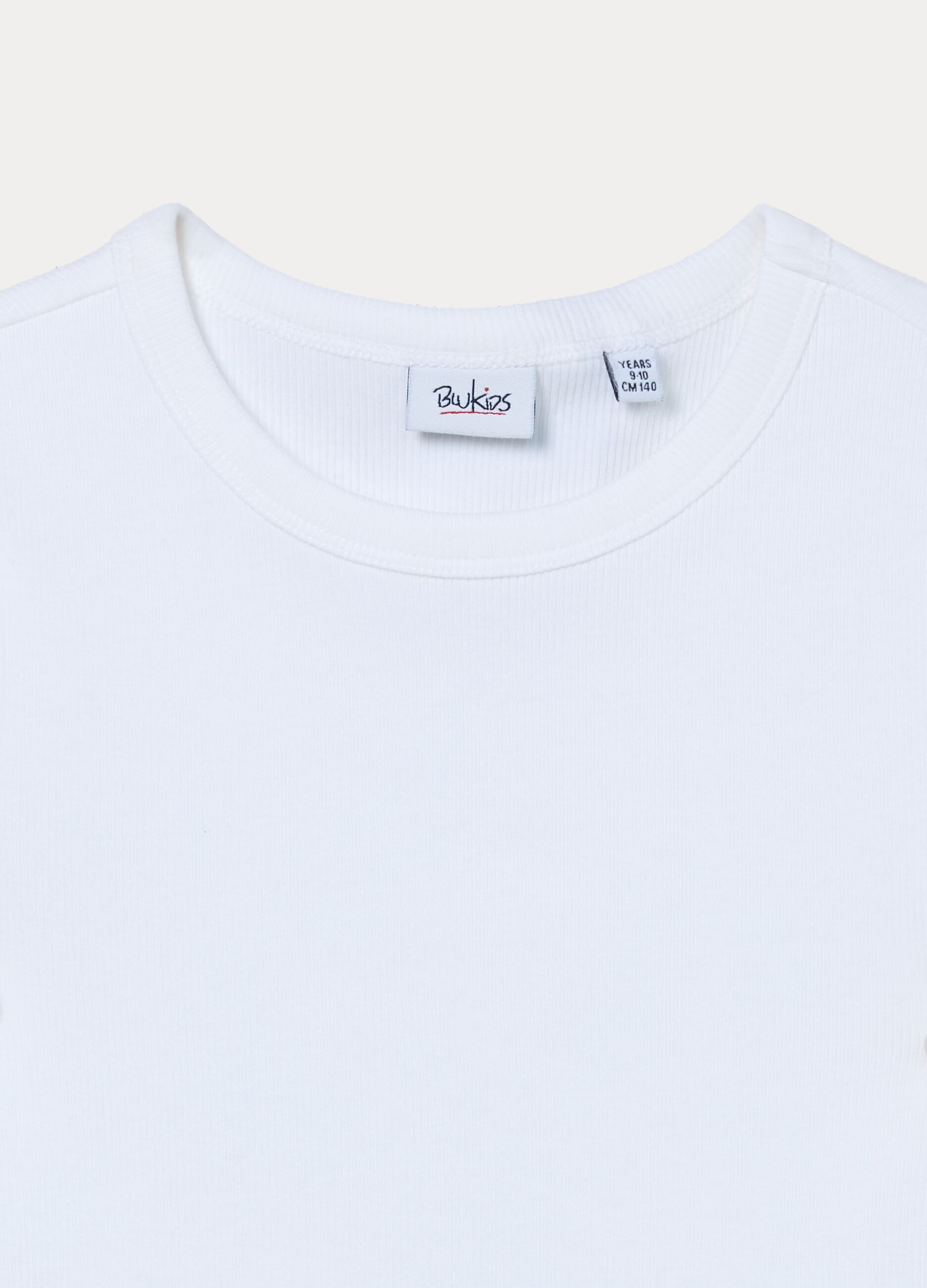 T-shirt in costina di cotone stretch ragazza_2