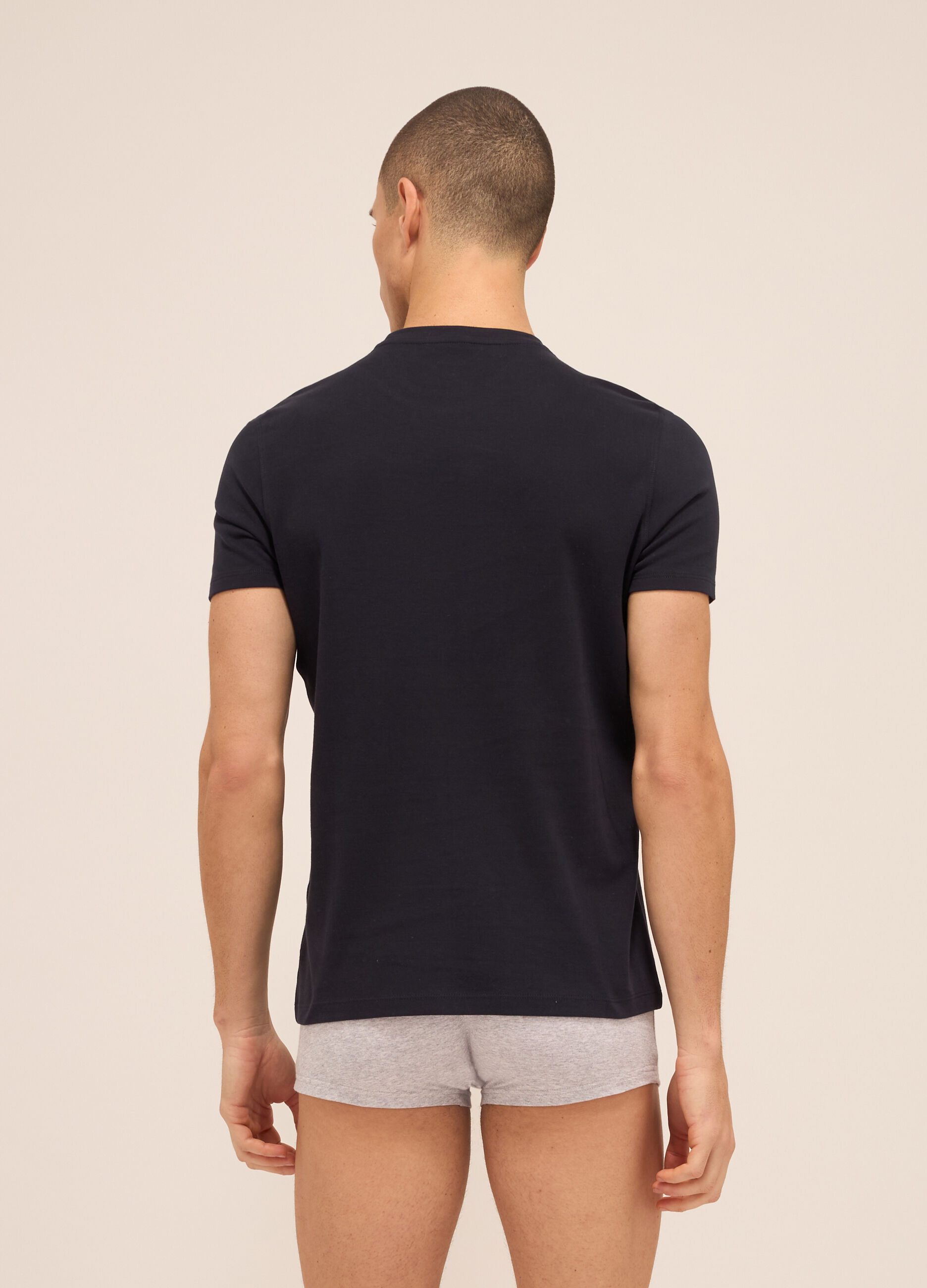 T-shirt girocollo in puro cotone uomo_1
