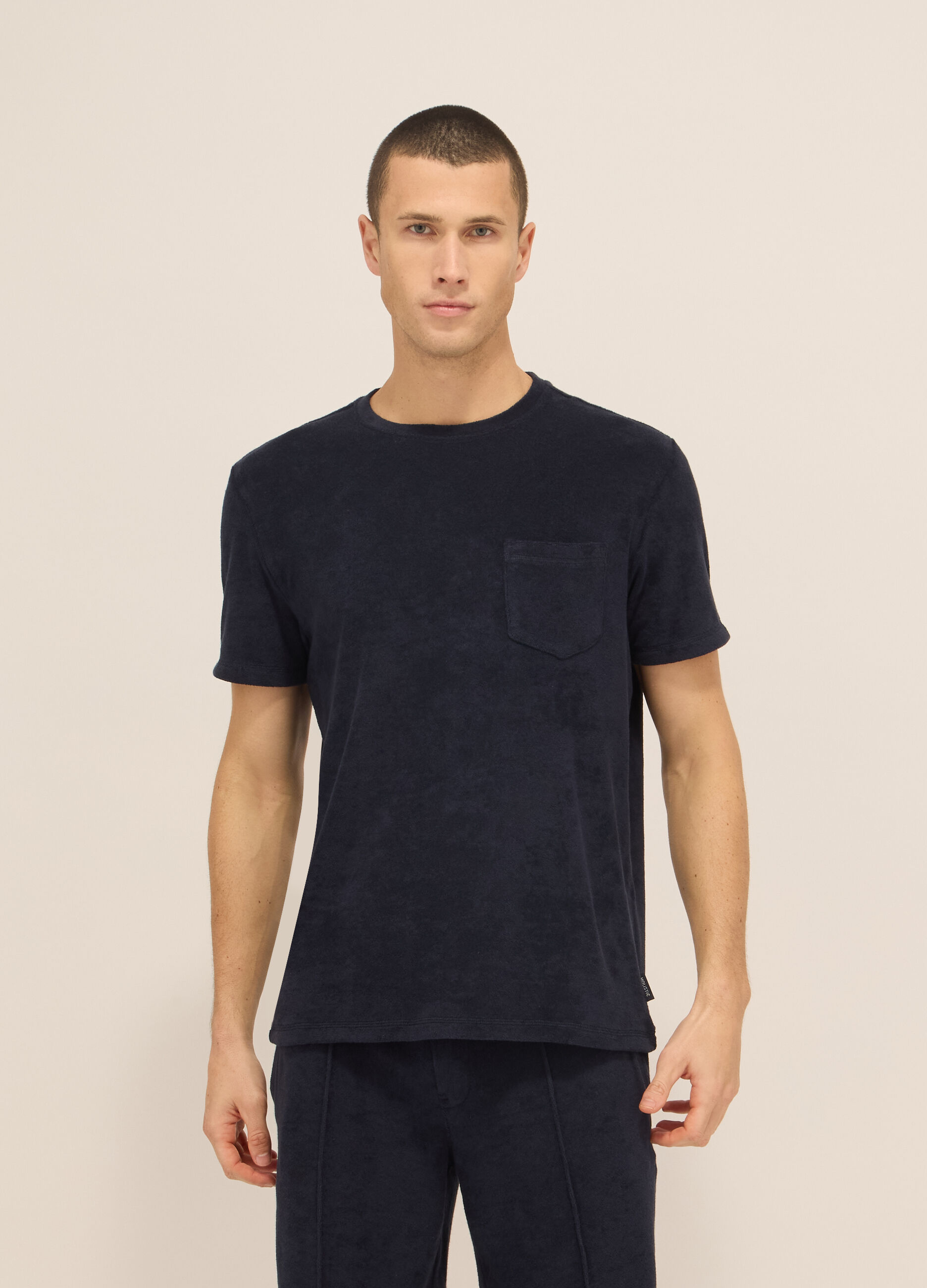 T-shirt in spugna di misto cotone uomo_0