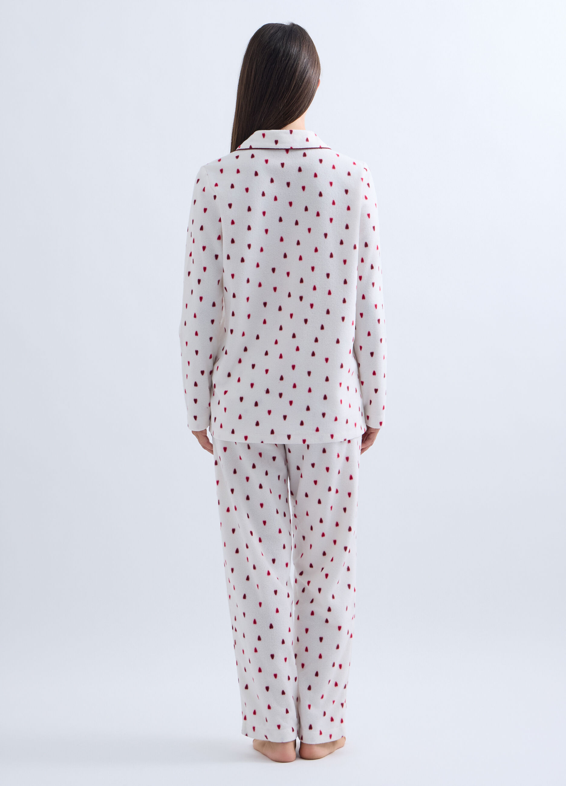 Set pigiama lungo in pile donna_1
