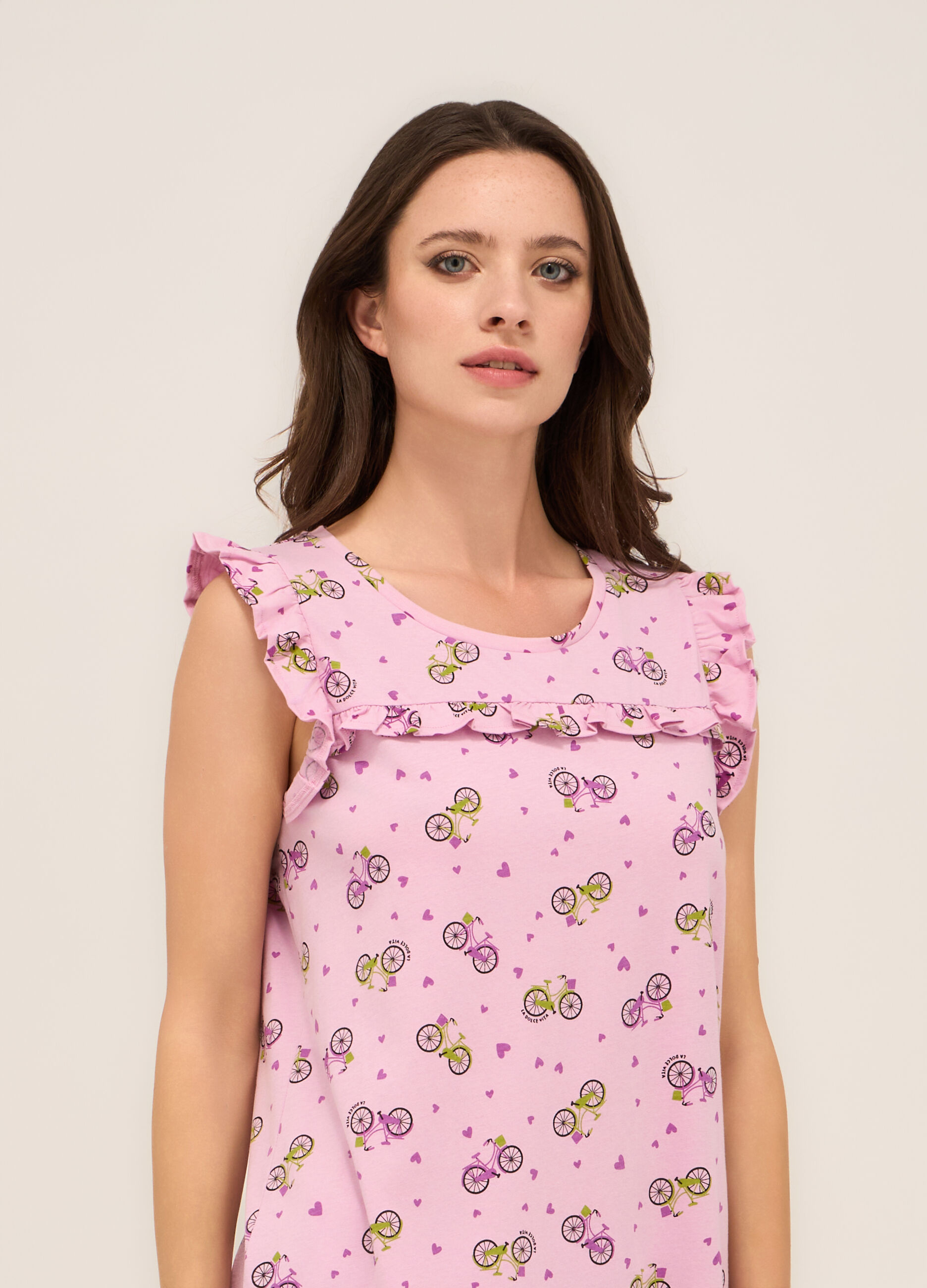 Set pigiama corto in jersey di puro cotone donna_2