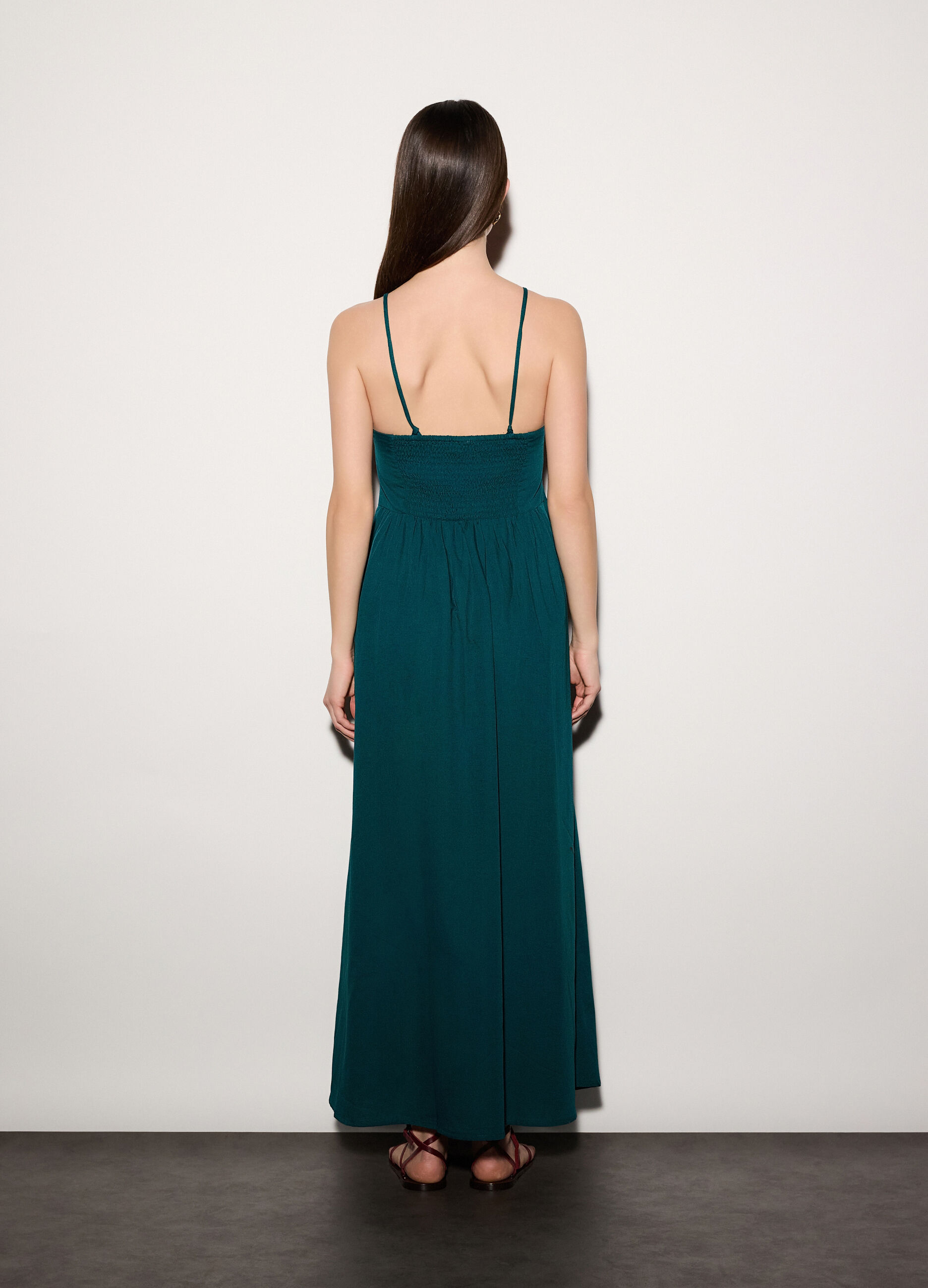 Abito lungo misto lino donna_2