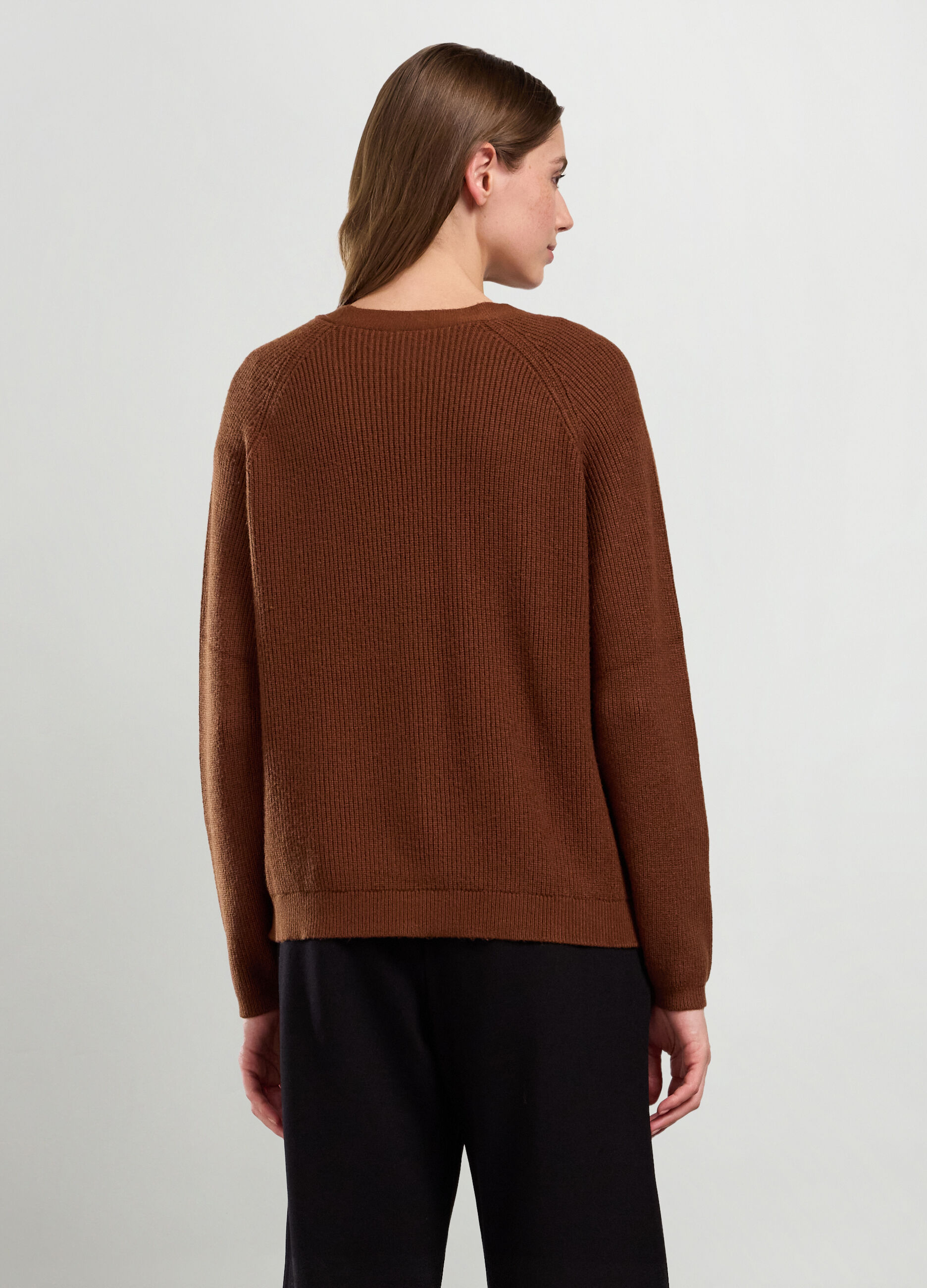 Cardigan in costina di misto viscosa donna_1