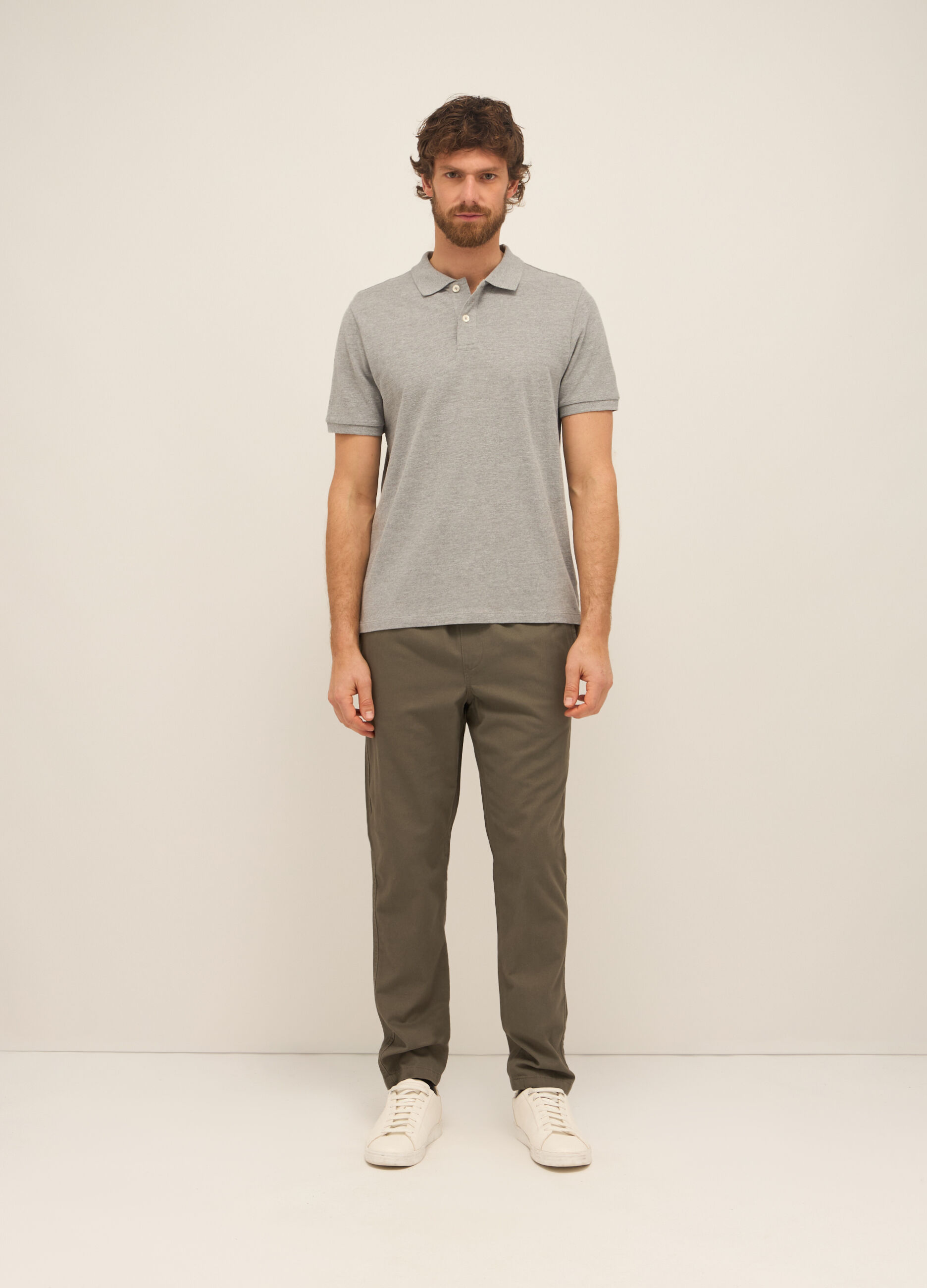 Pantaloni chino in twill di puro cotone uomo_0