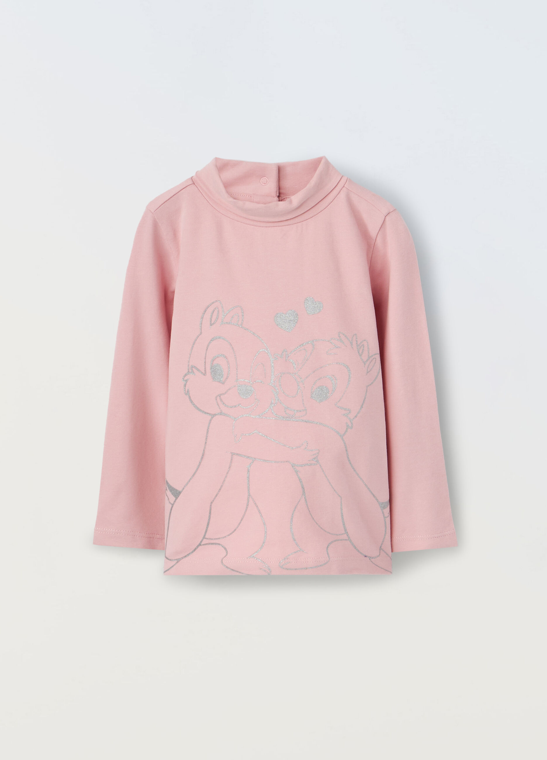 Lupetto in jersey stretch con stampa glitter neonata_0