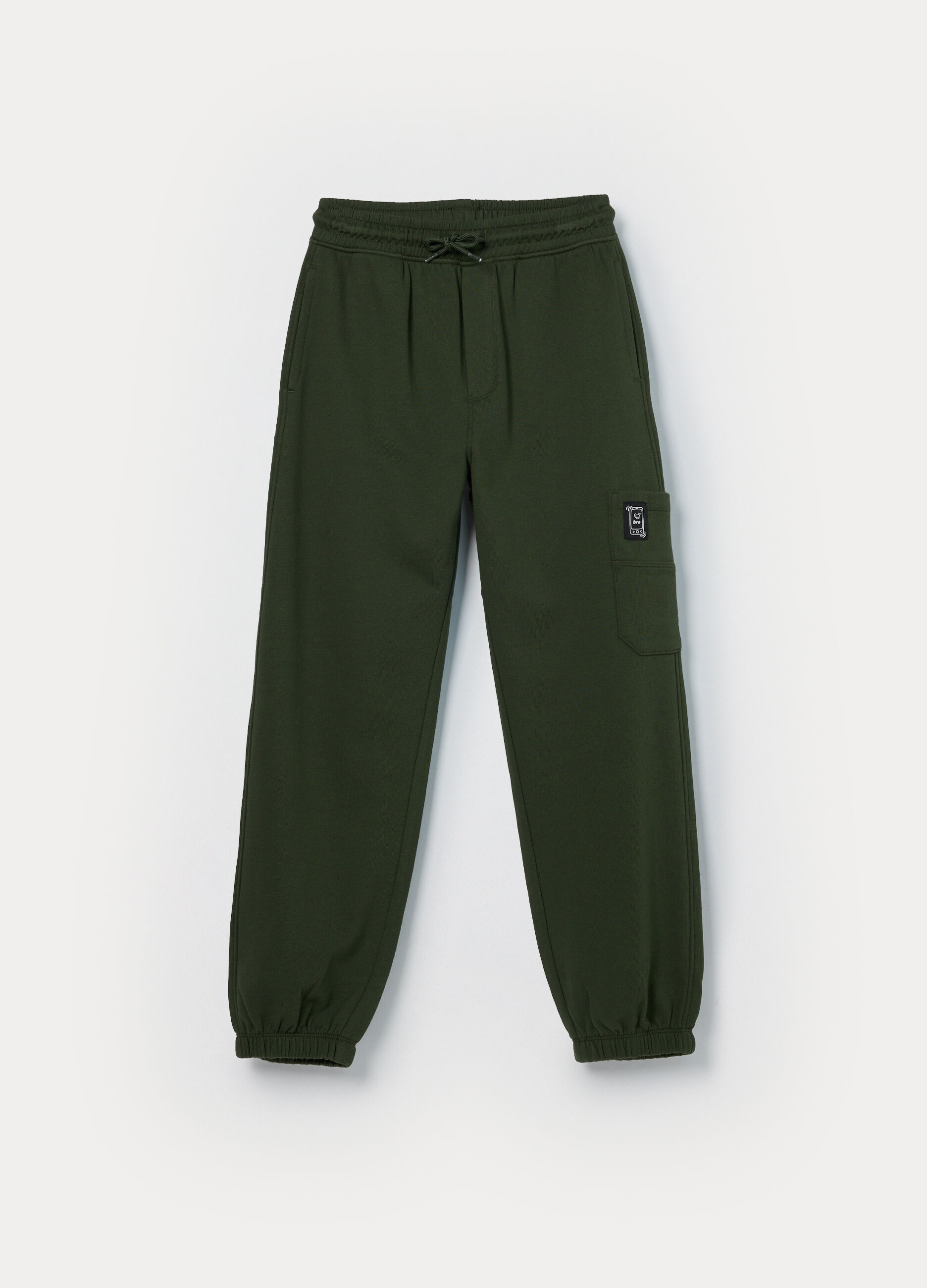 Jogger cargo in french terry di puro cotone bambino_0