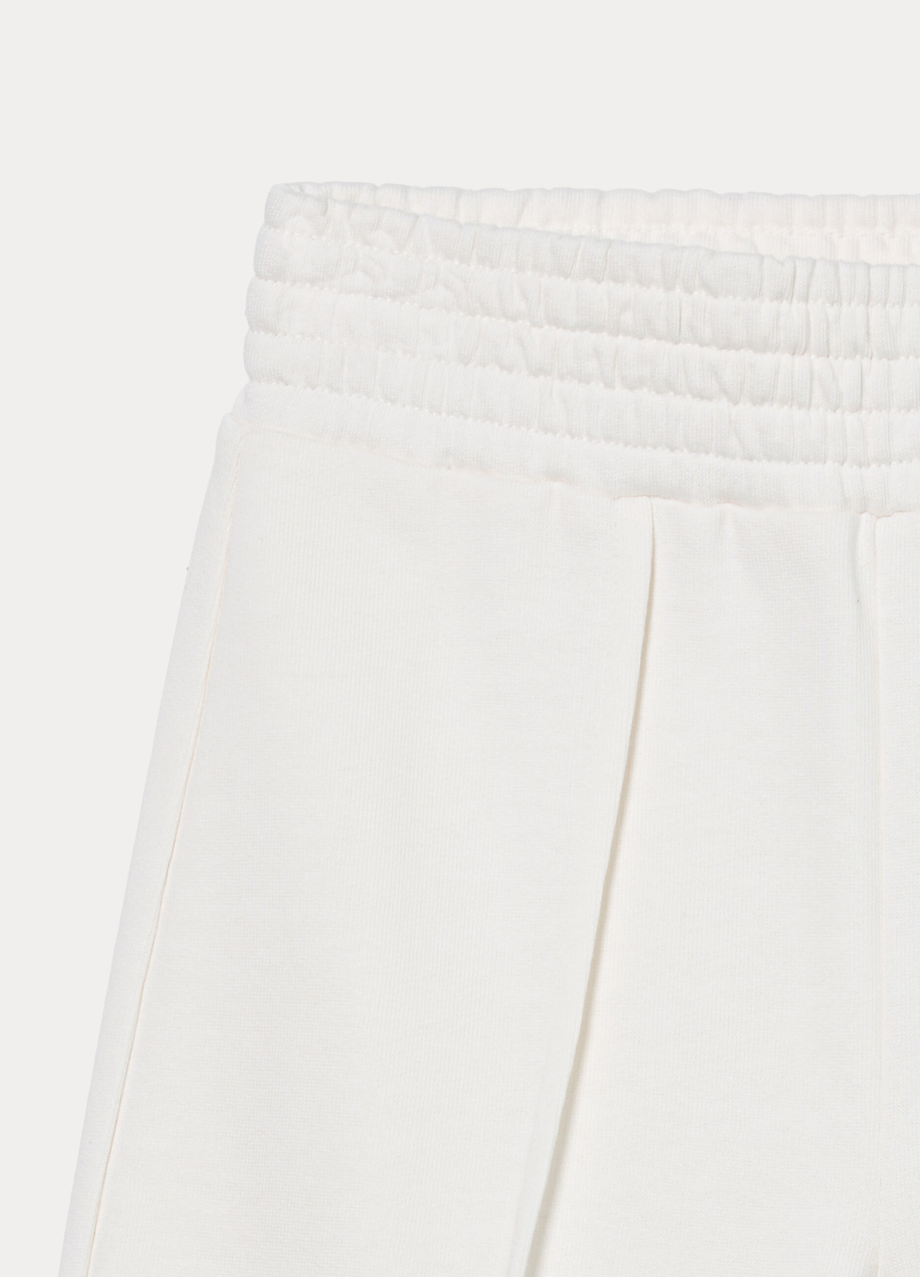 Pantaloni wide leg in french terry di puro cotone bambina_2