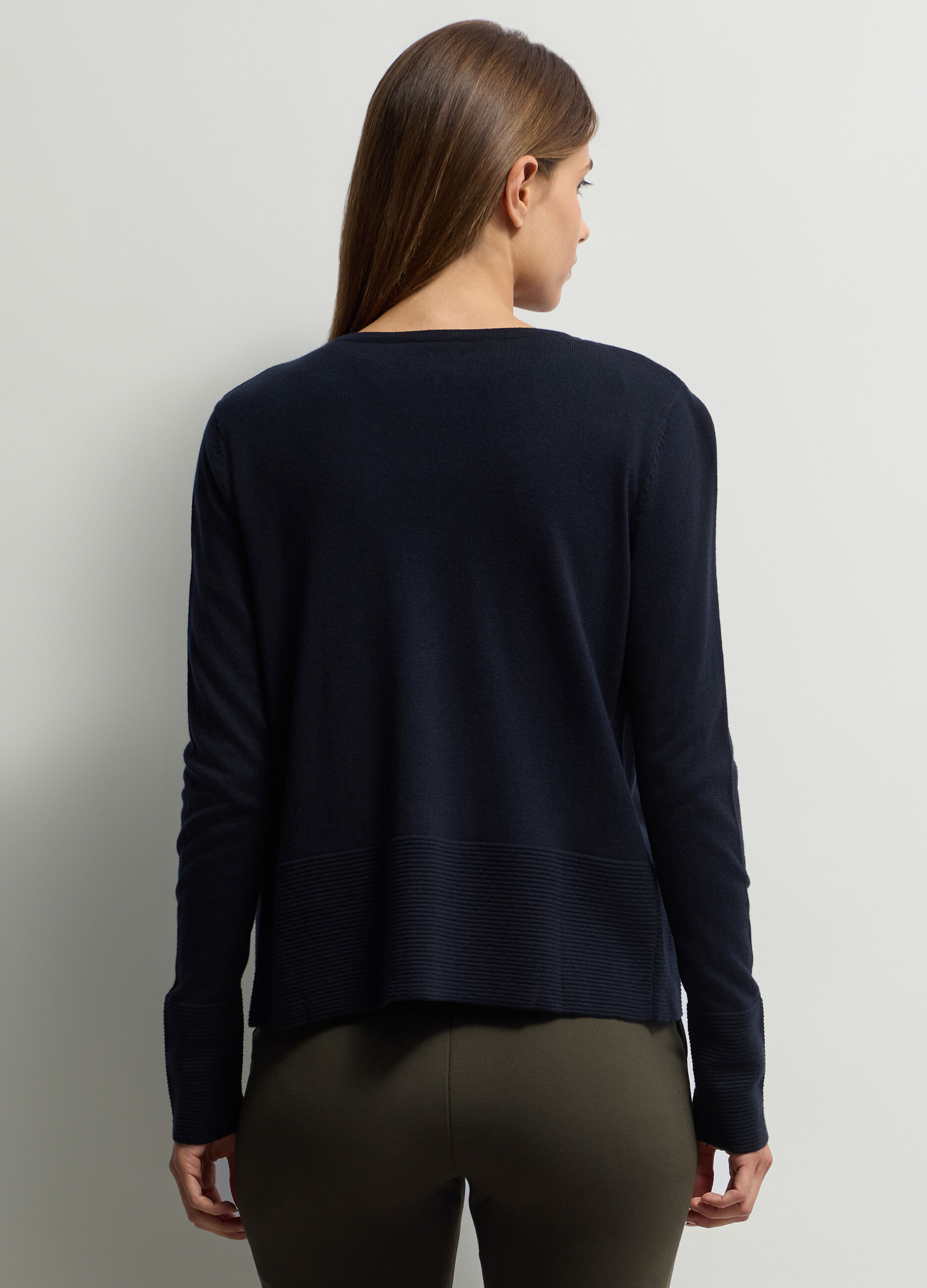 Cardigan girocollo rasato donna_1