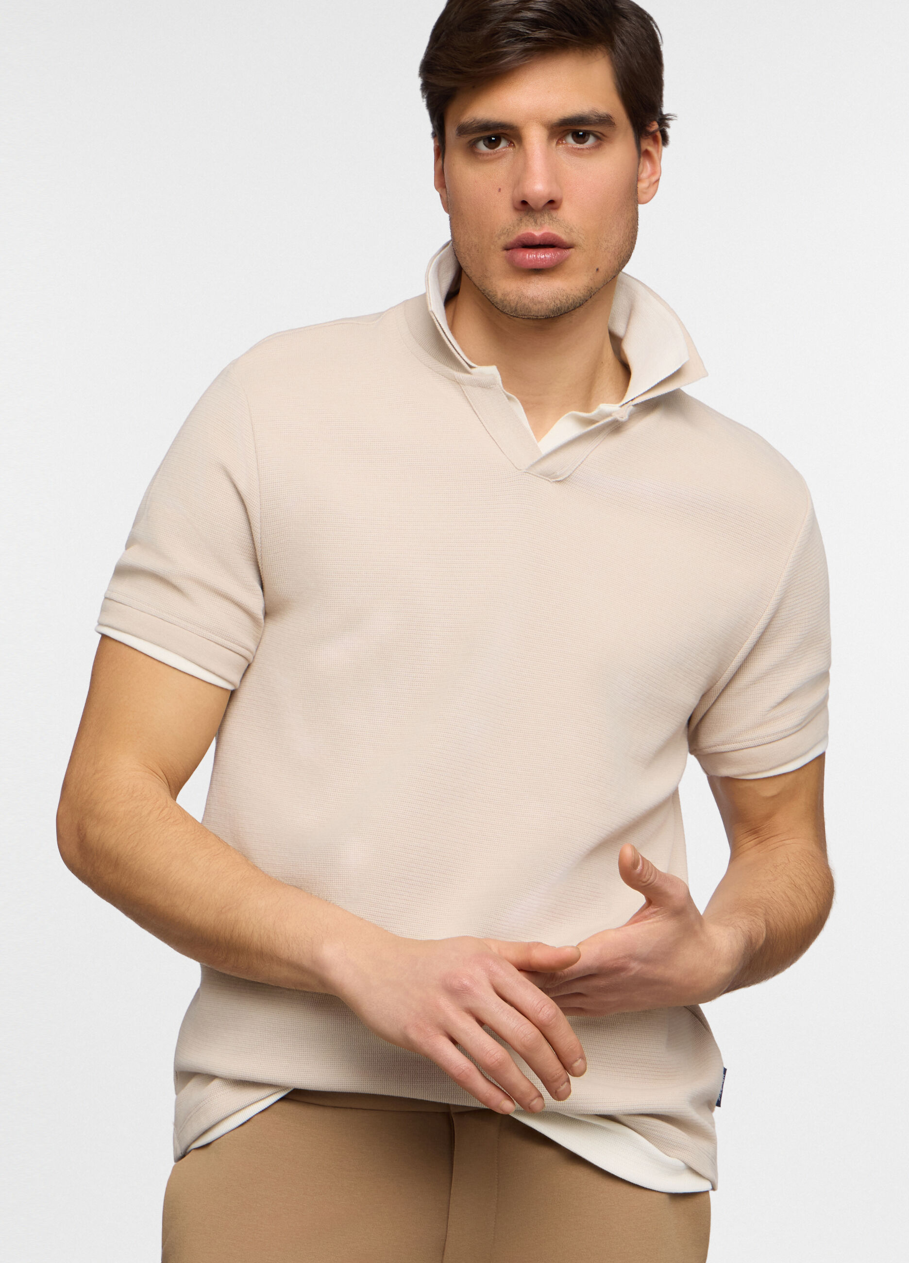 Polo maniche corte in cotone stretch uomo_0
