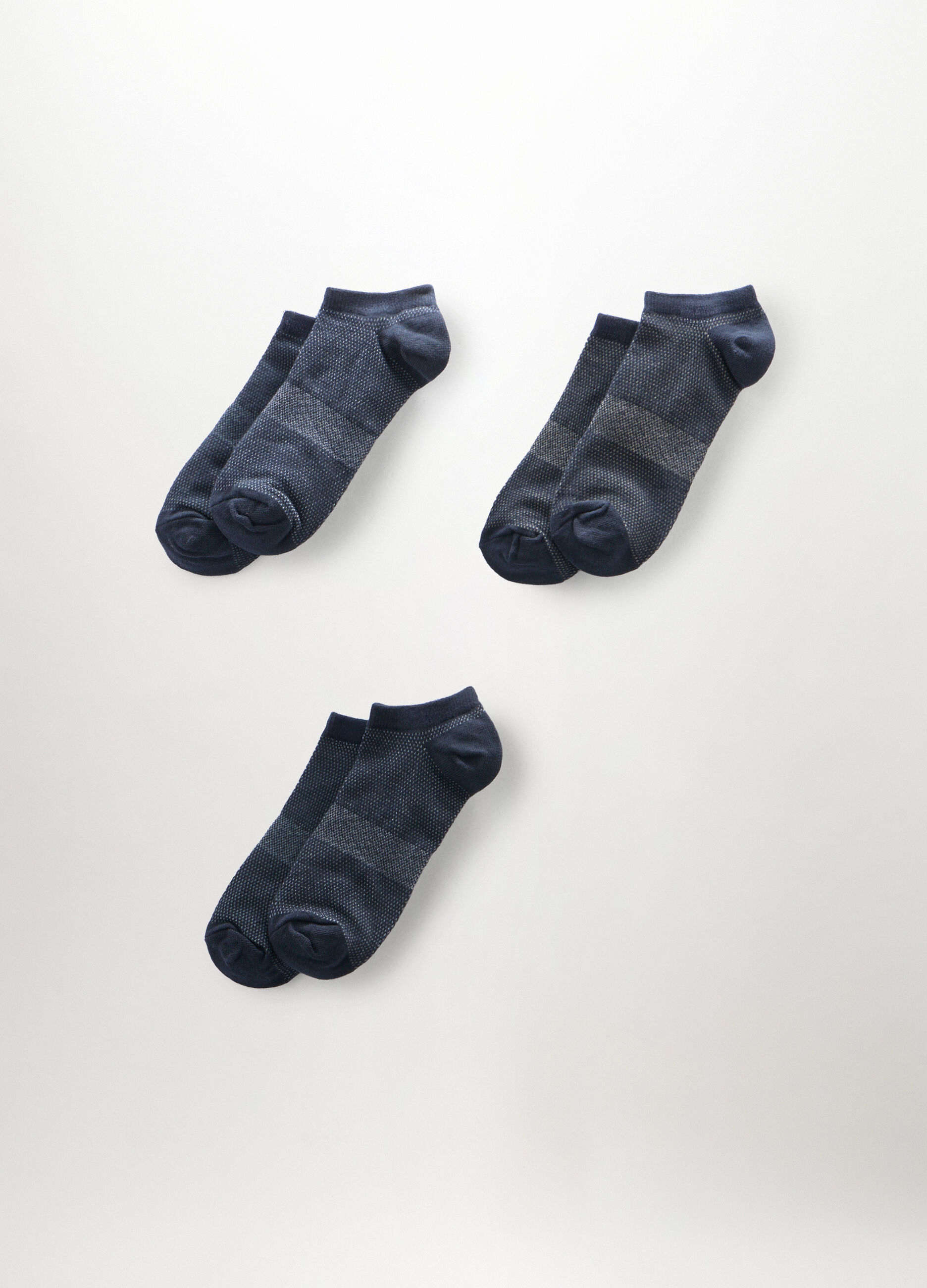 3 pack calzini sneaker a fantasia in cotone stretch uomo_0