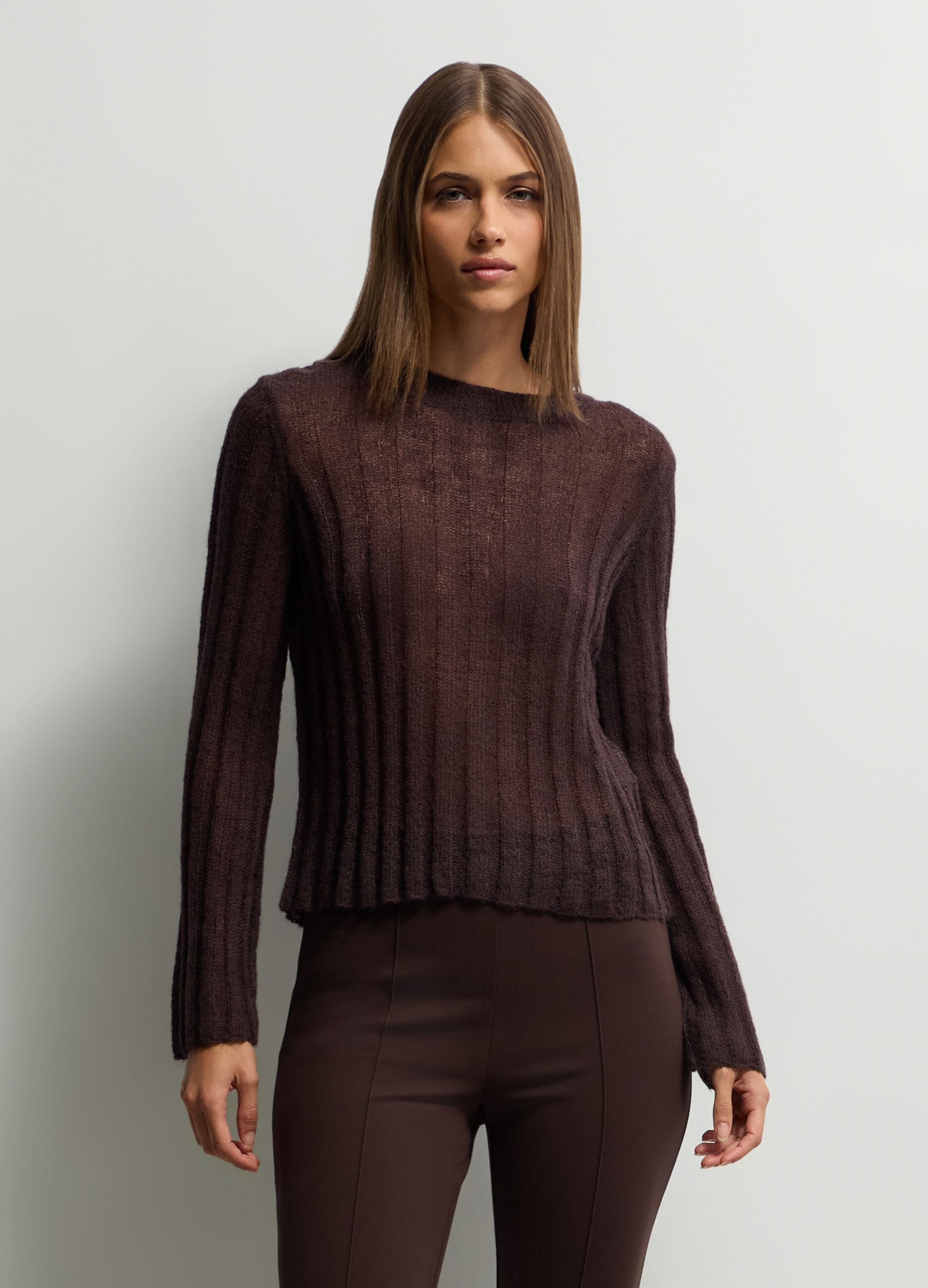 Pullover girocollo jacquard donna_0