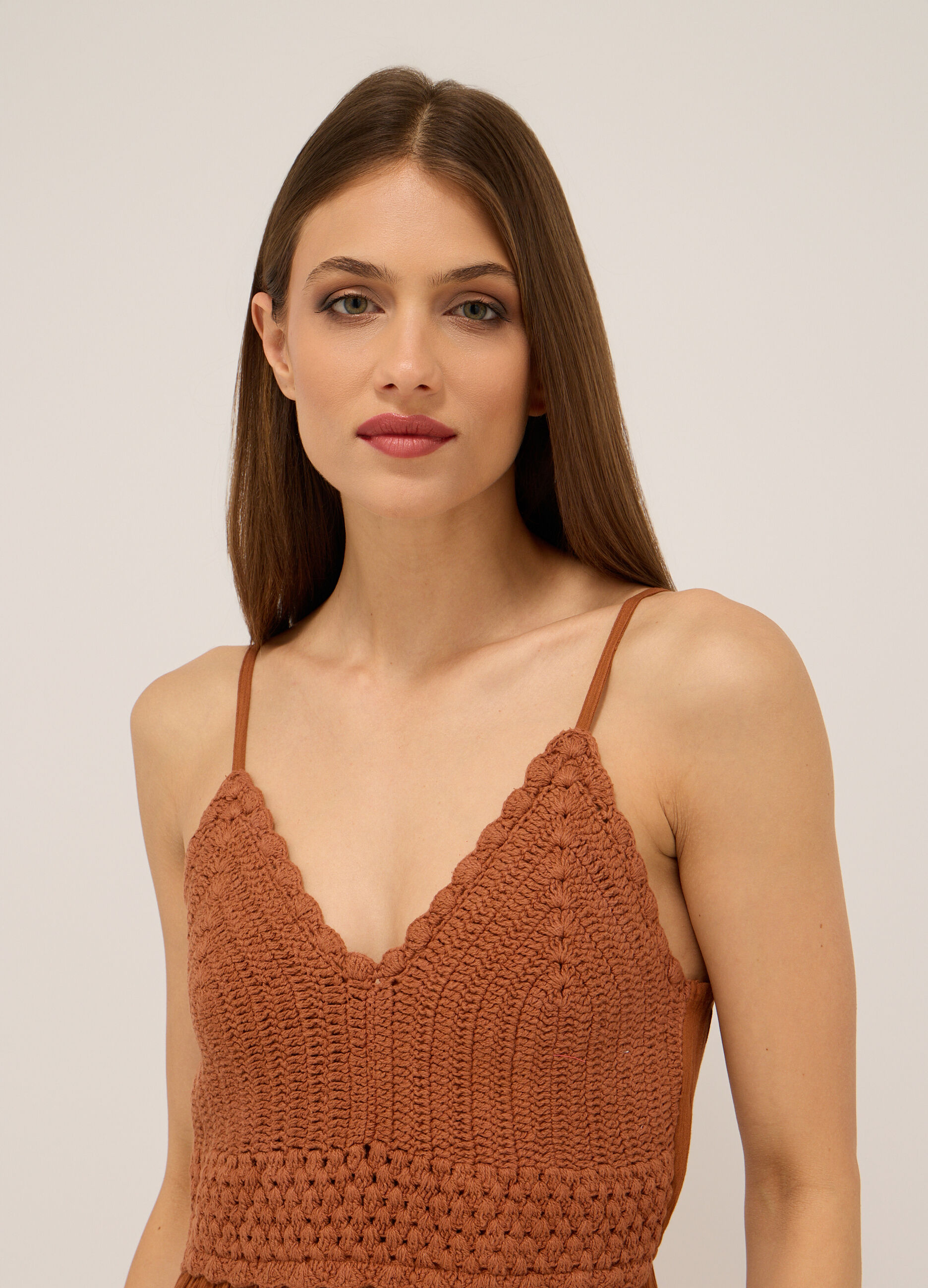 Abito lungo in pura viscosa crepe donna_2