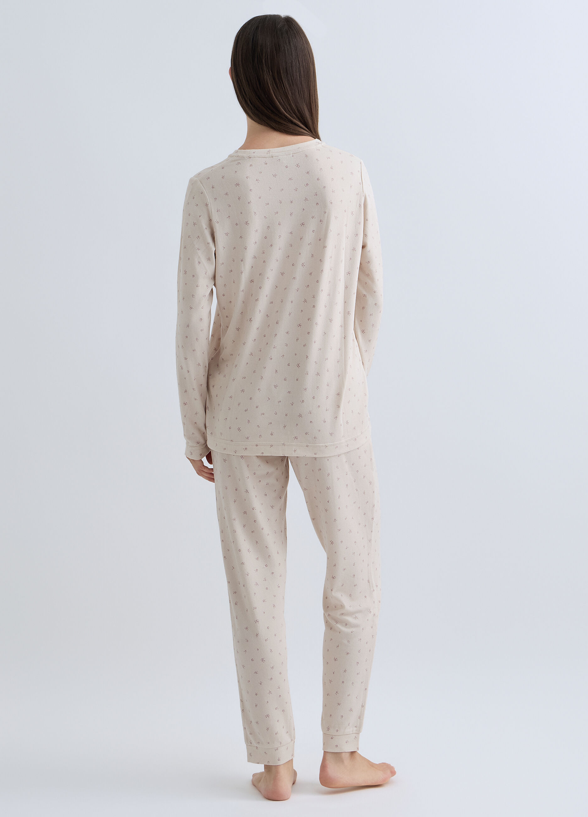Set pigiama lungo con stampa donna_1