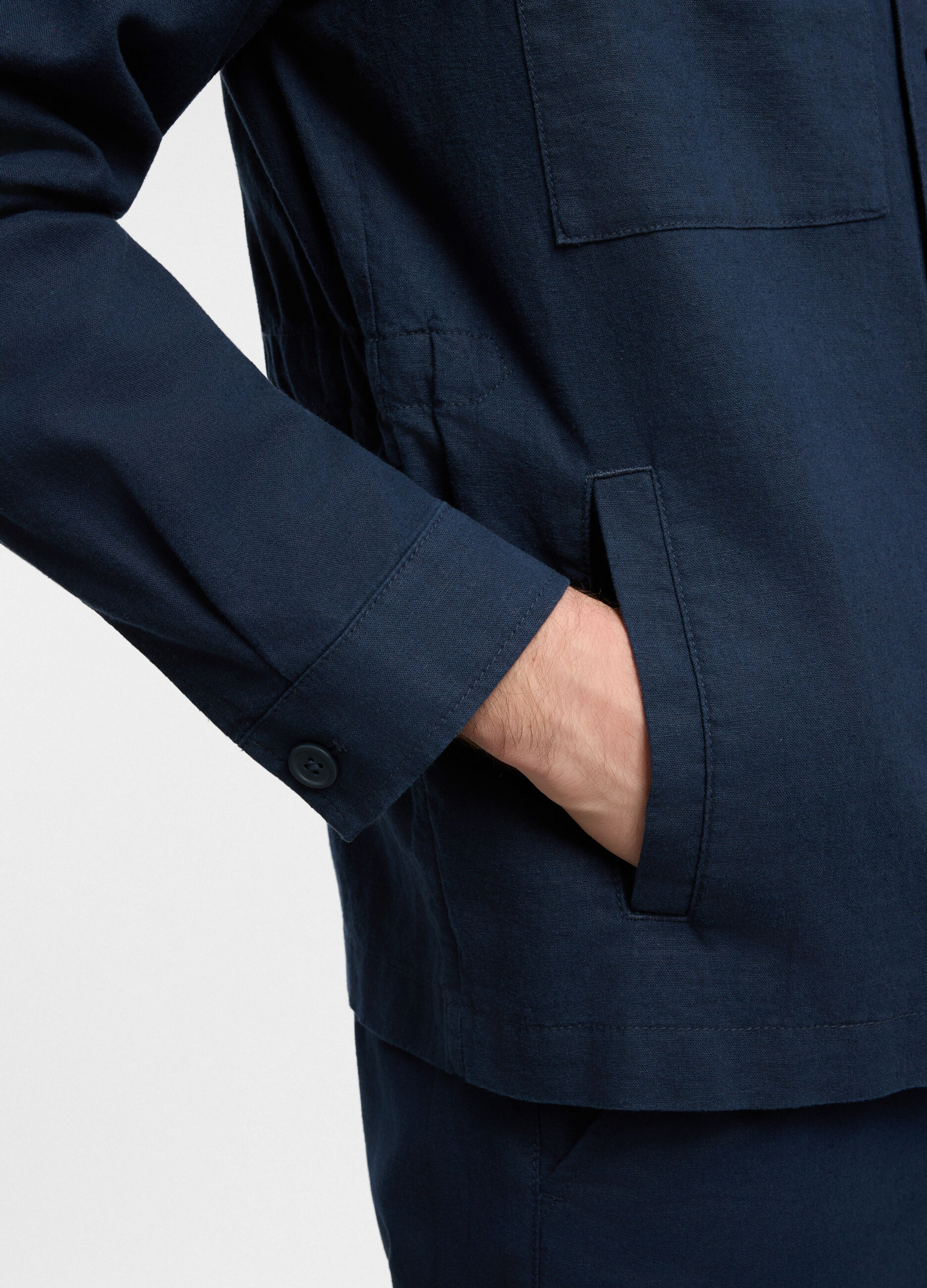 Giacca a camicia in cotone e lino uomo_2