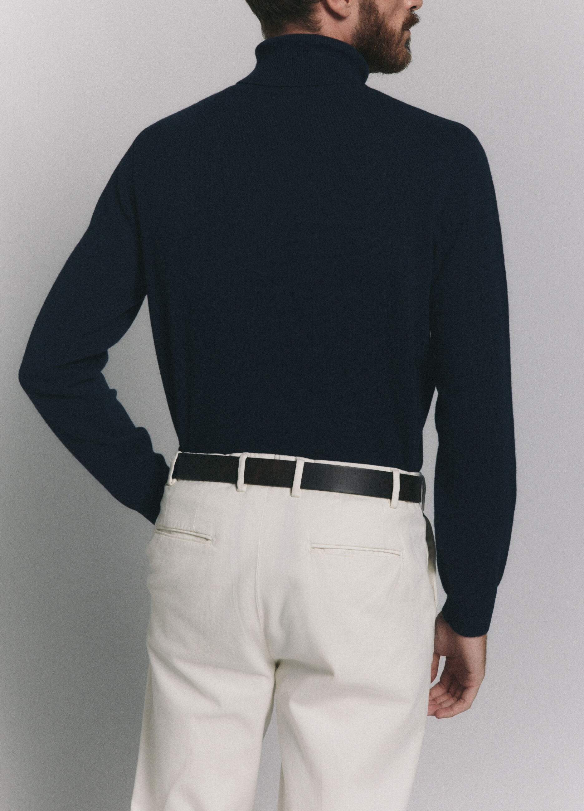 Maglione a collo alto in lambswool uomo_2
