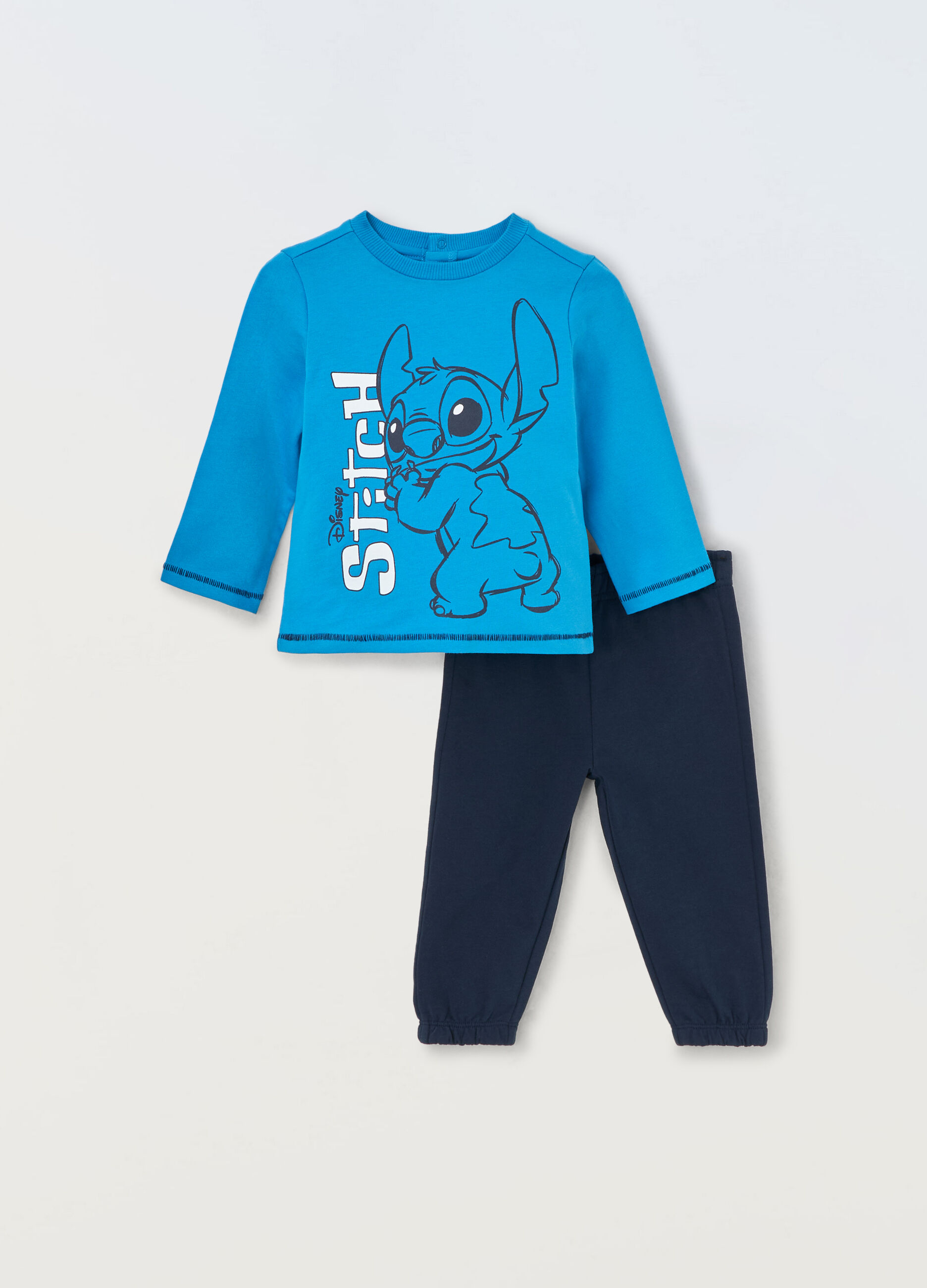 Jogging set Stitch in puro cotone french terry neonato_0