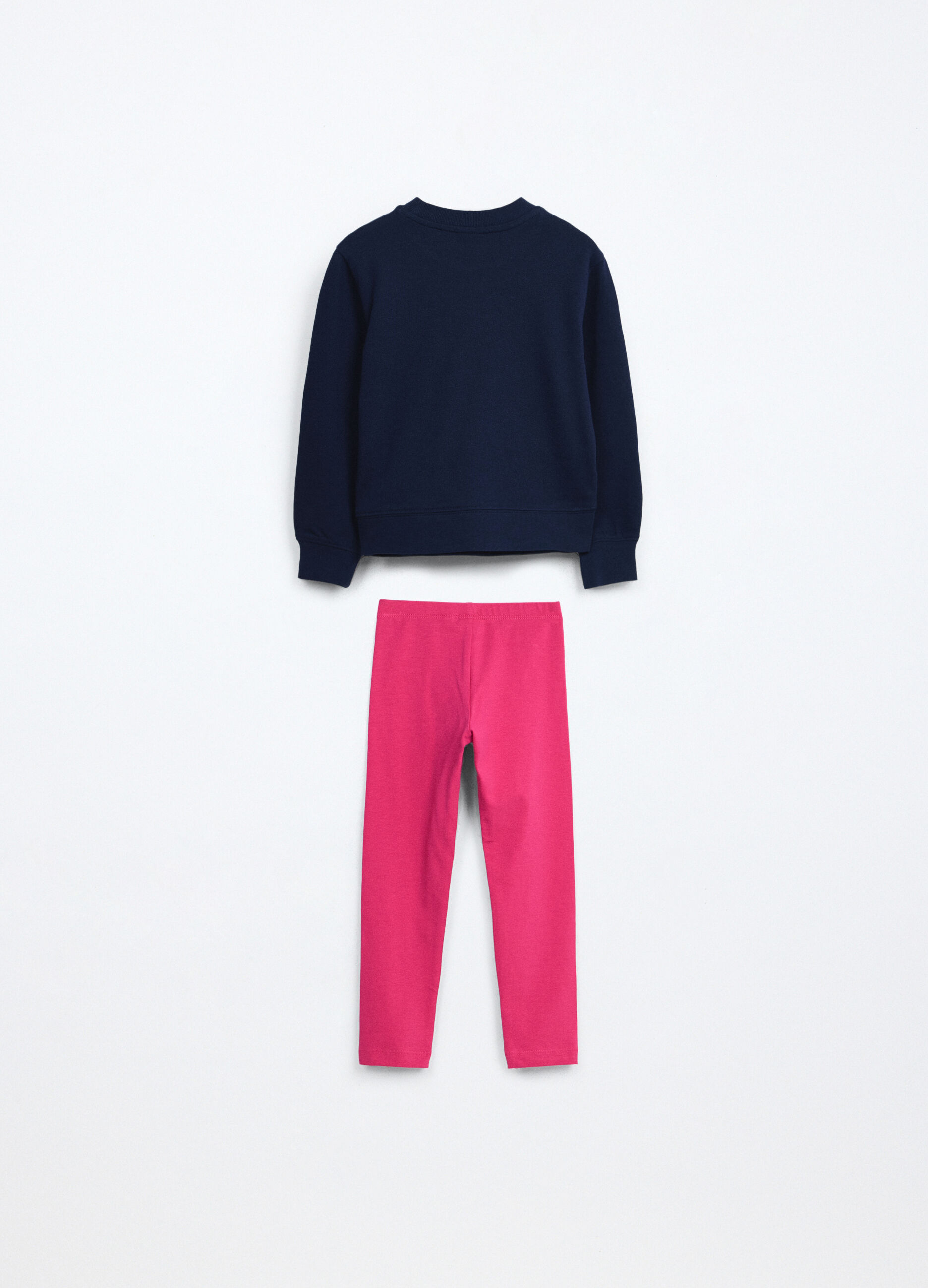 Jogging set in french terry di cotone stretch bambina_1