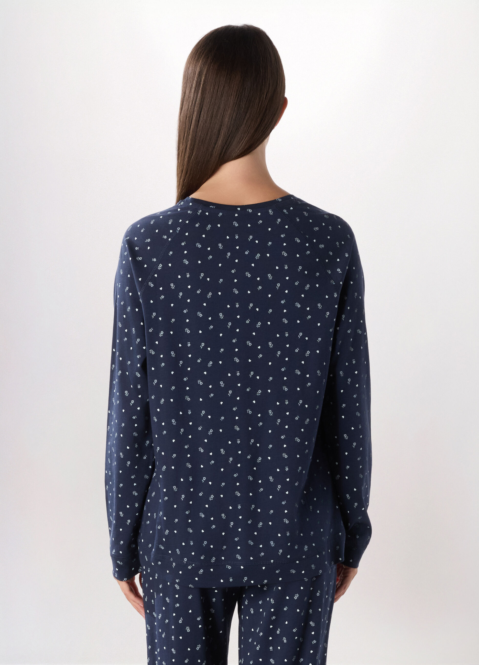 T-shirt pigiama in jersey di puro cotone donna_1