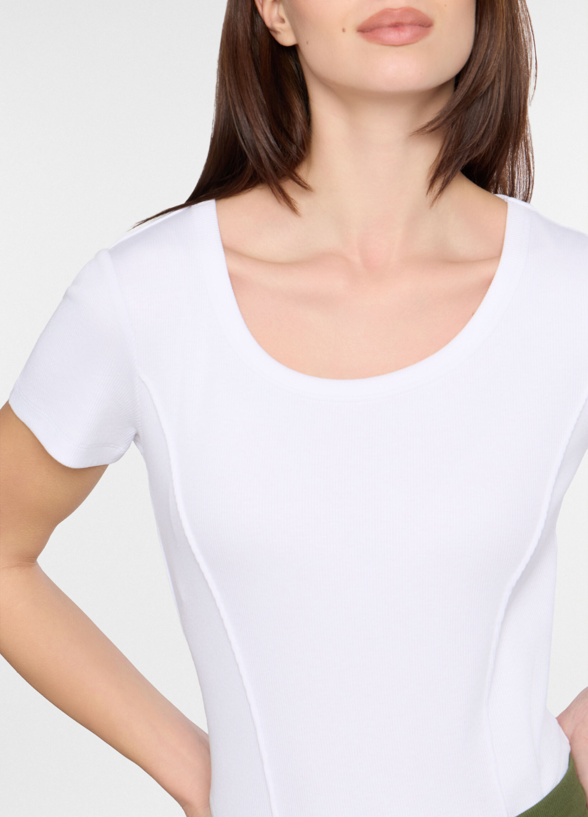 T-shirt in costina stretch donna_2