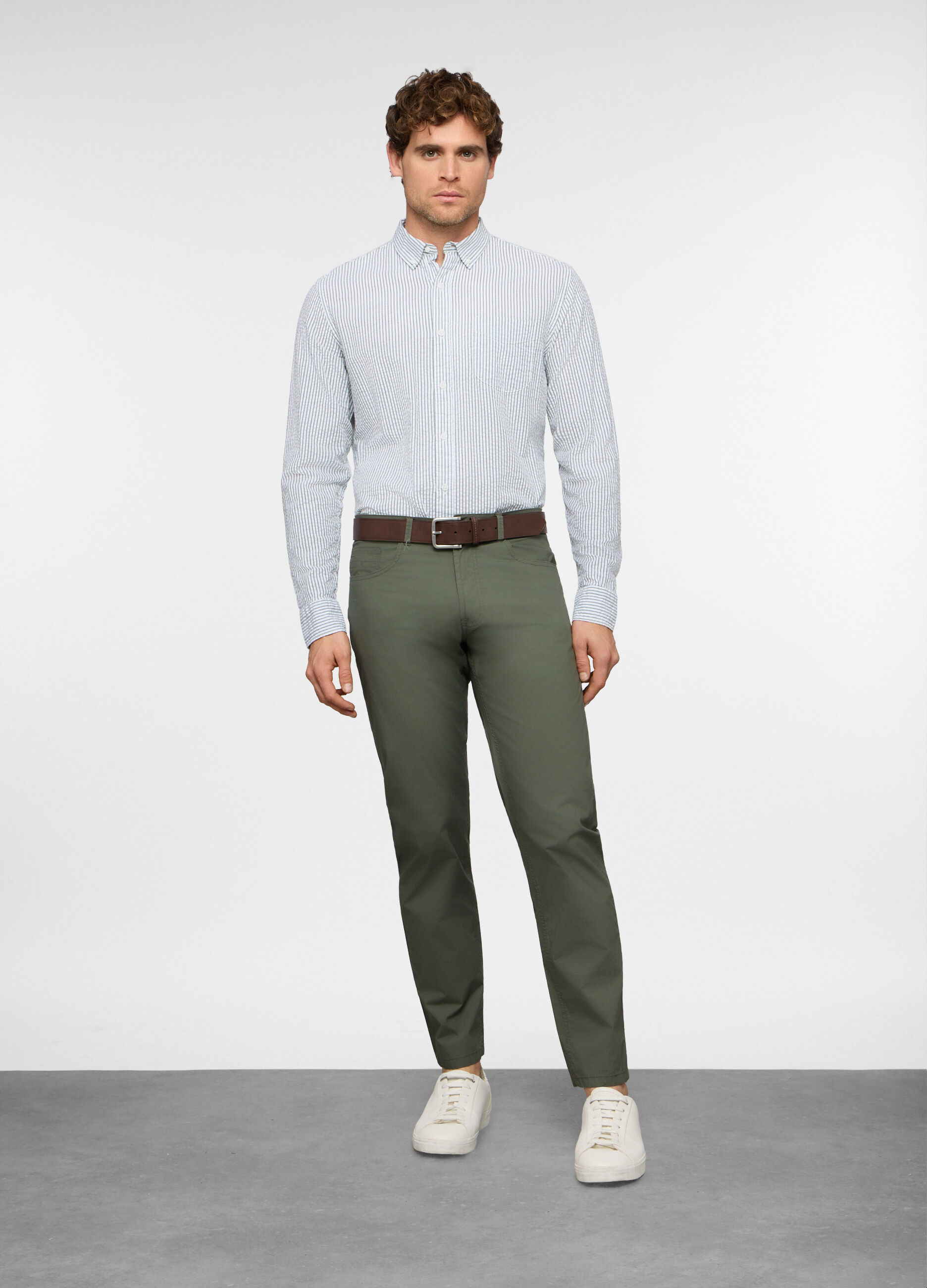 Pantaloni 5 tasche in cotone stretch uomo_0