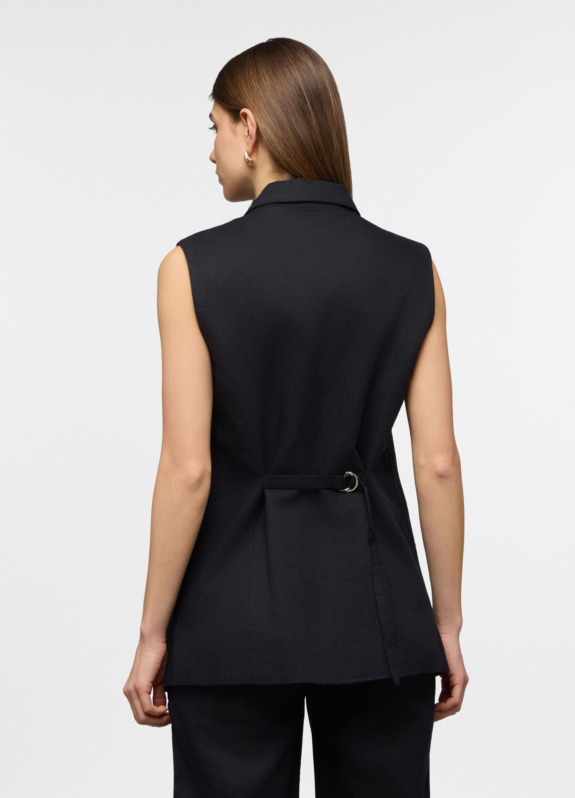 Gilet misto lino donna_1