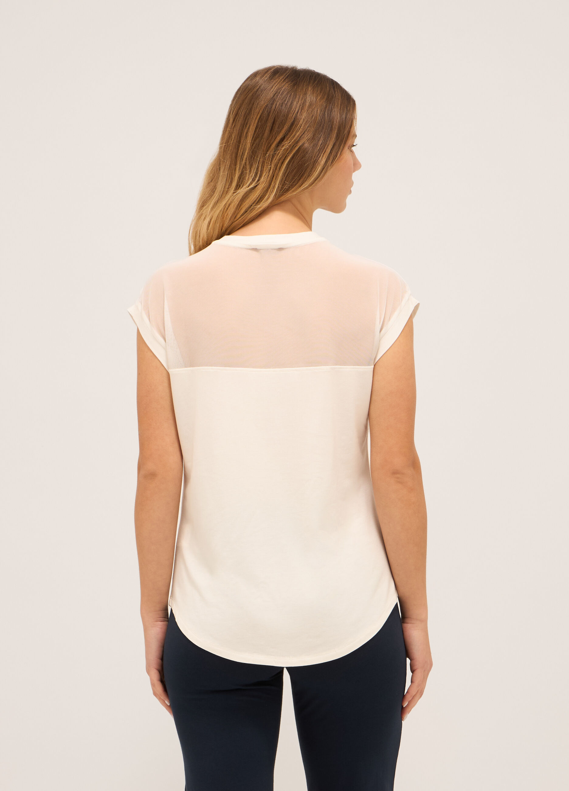T-shirt in jersey di viscosa stretch donna_1