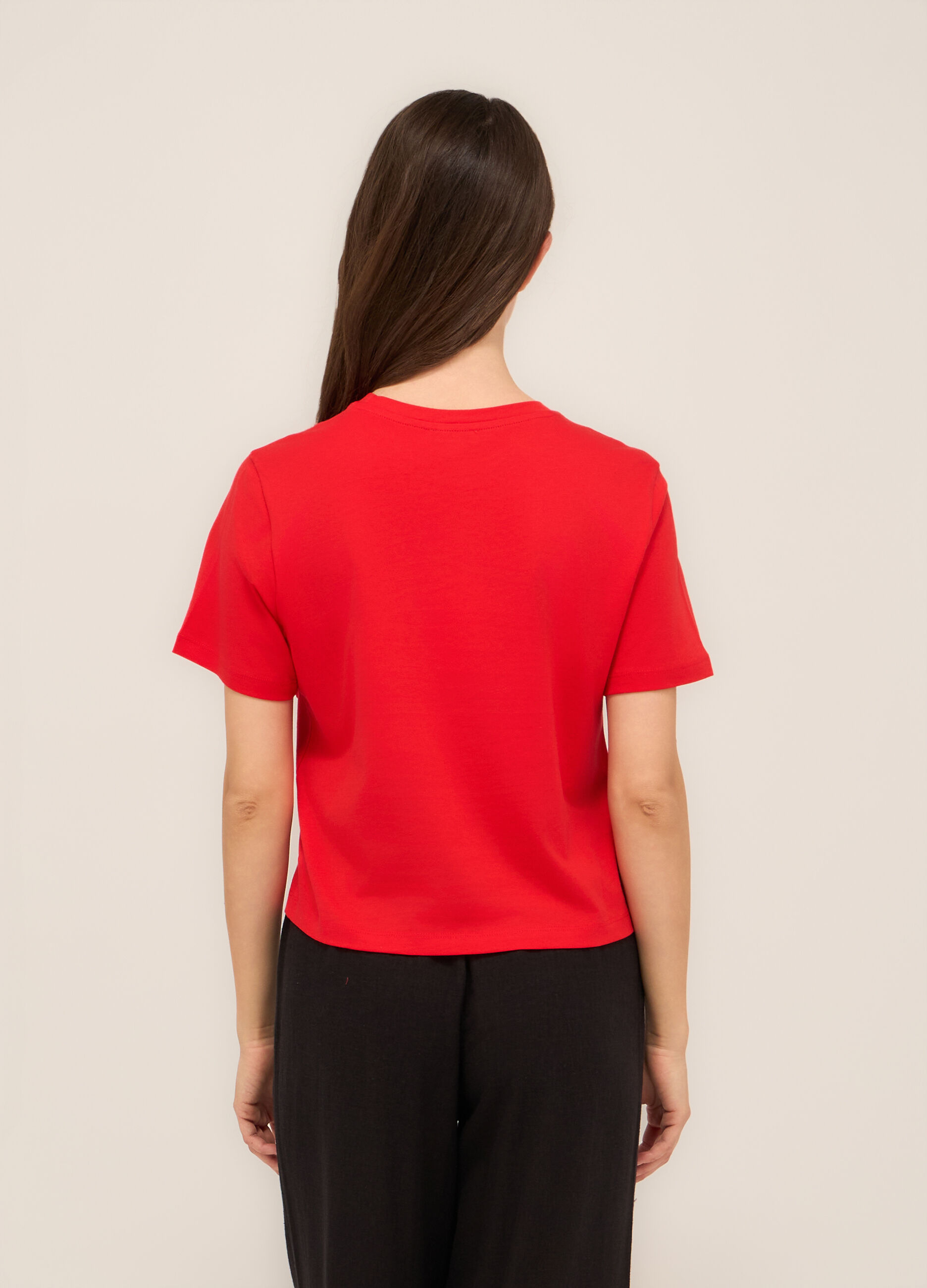 T-shirt in jersey di cotone stretch donna_1