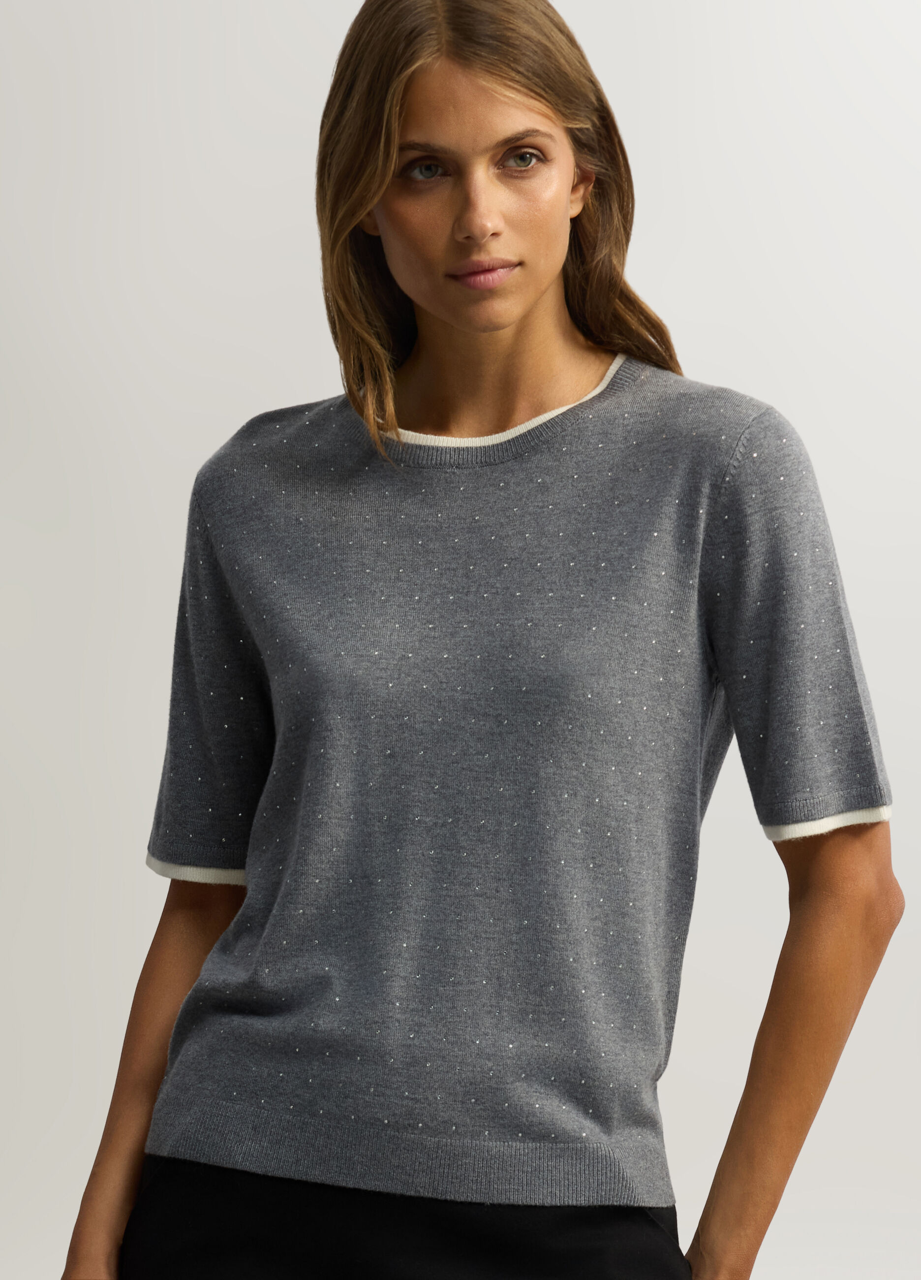Maglia girocollo rasata donna_2