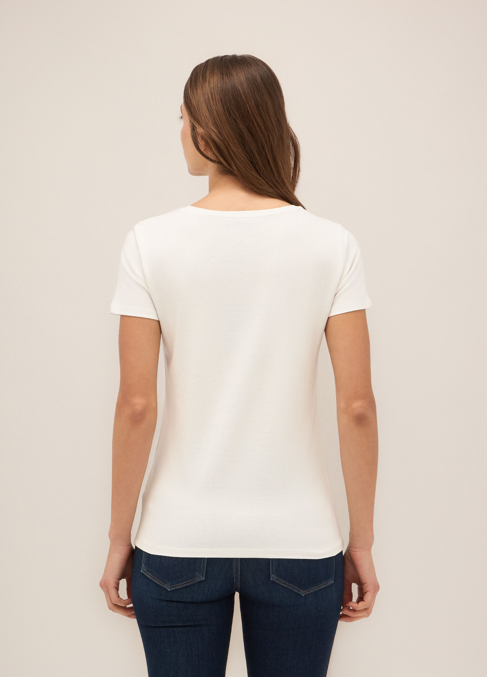 T-shirt in cotone stretch donna_1