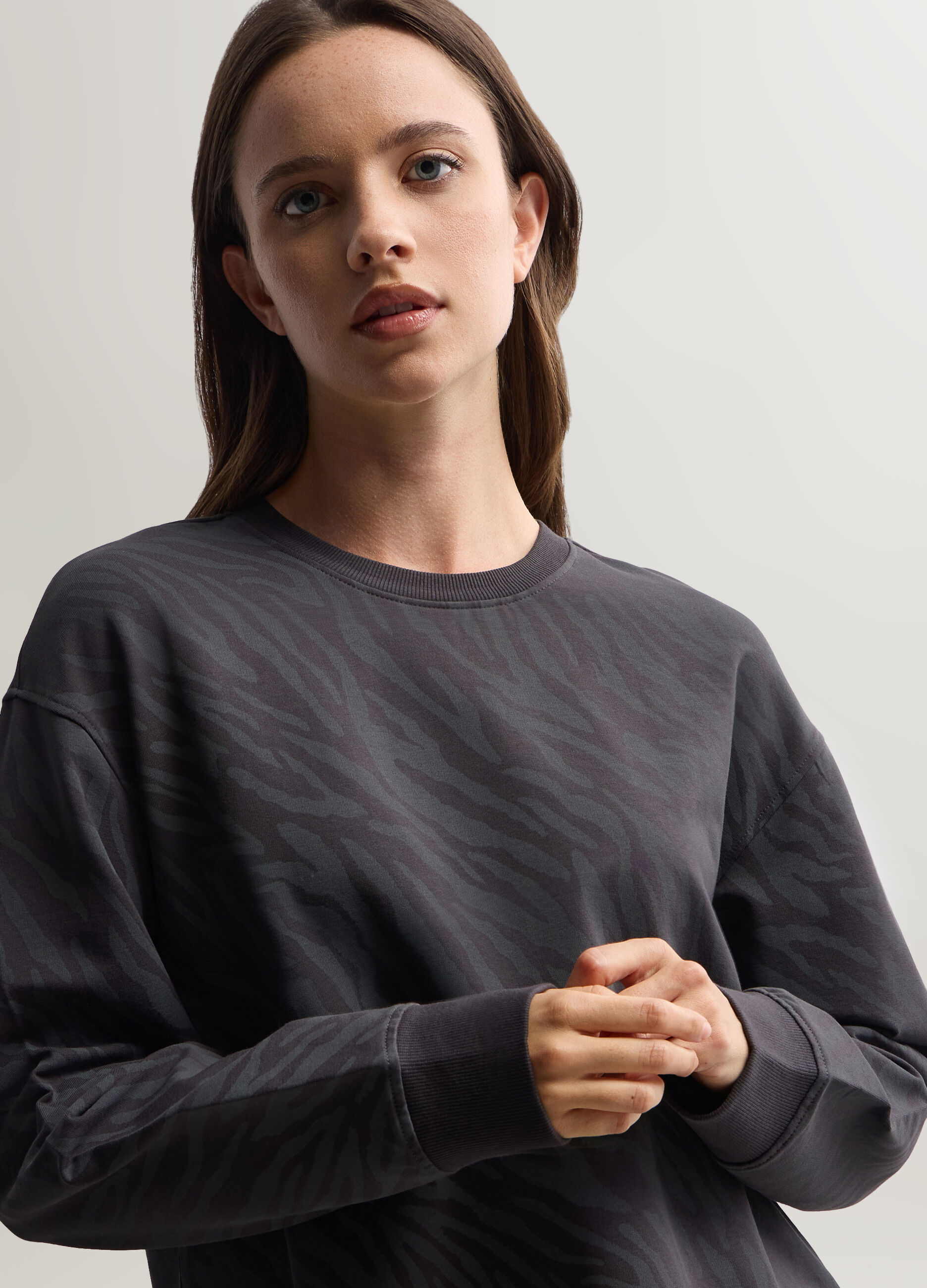 Felpa girocollo stretch donna_2