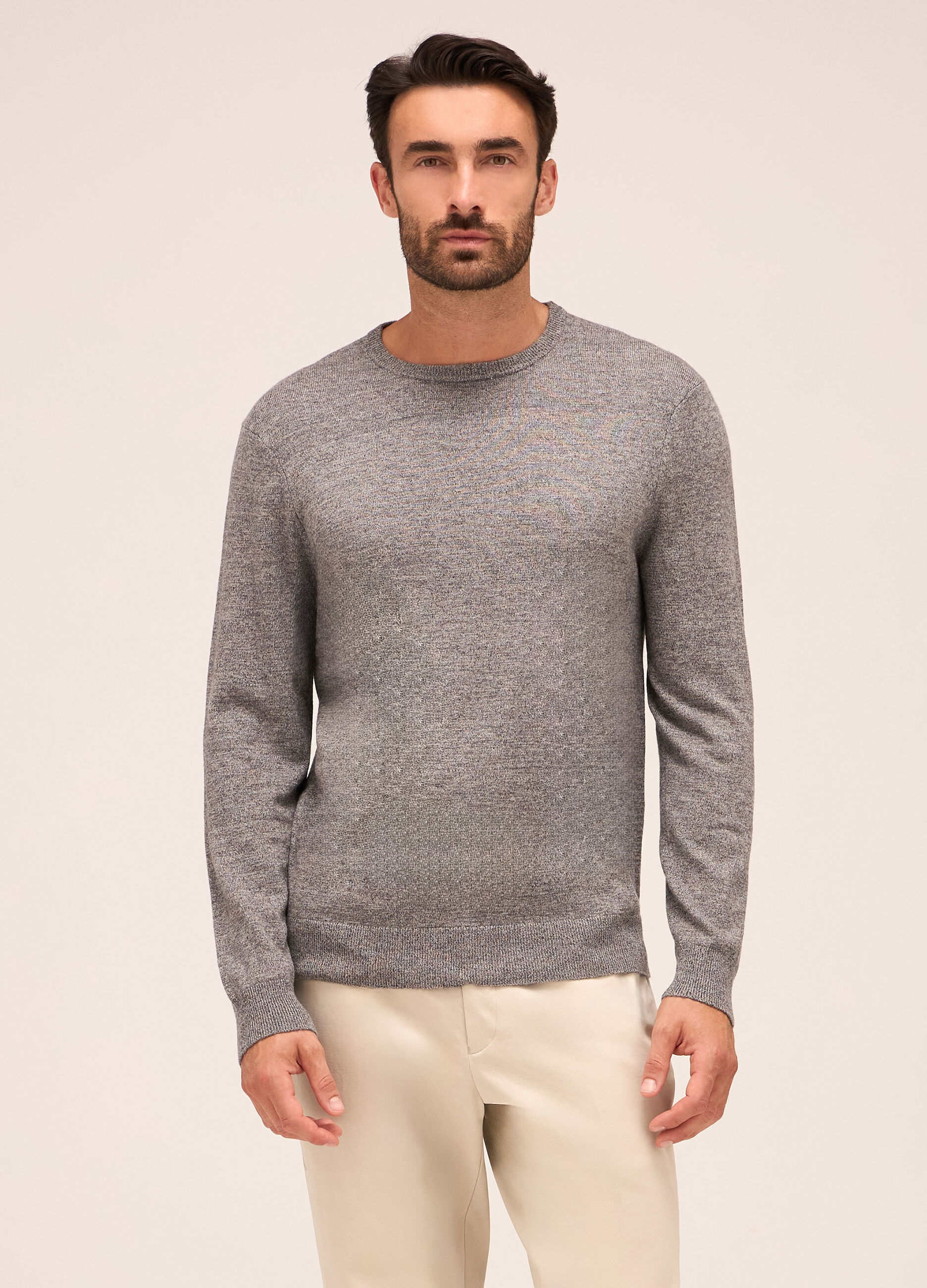Maglione girocollo misto cashmere uomo