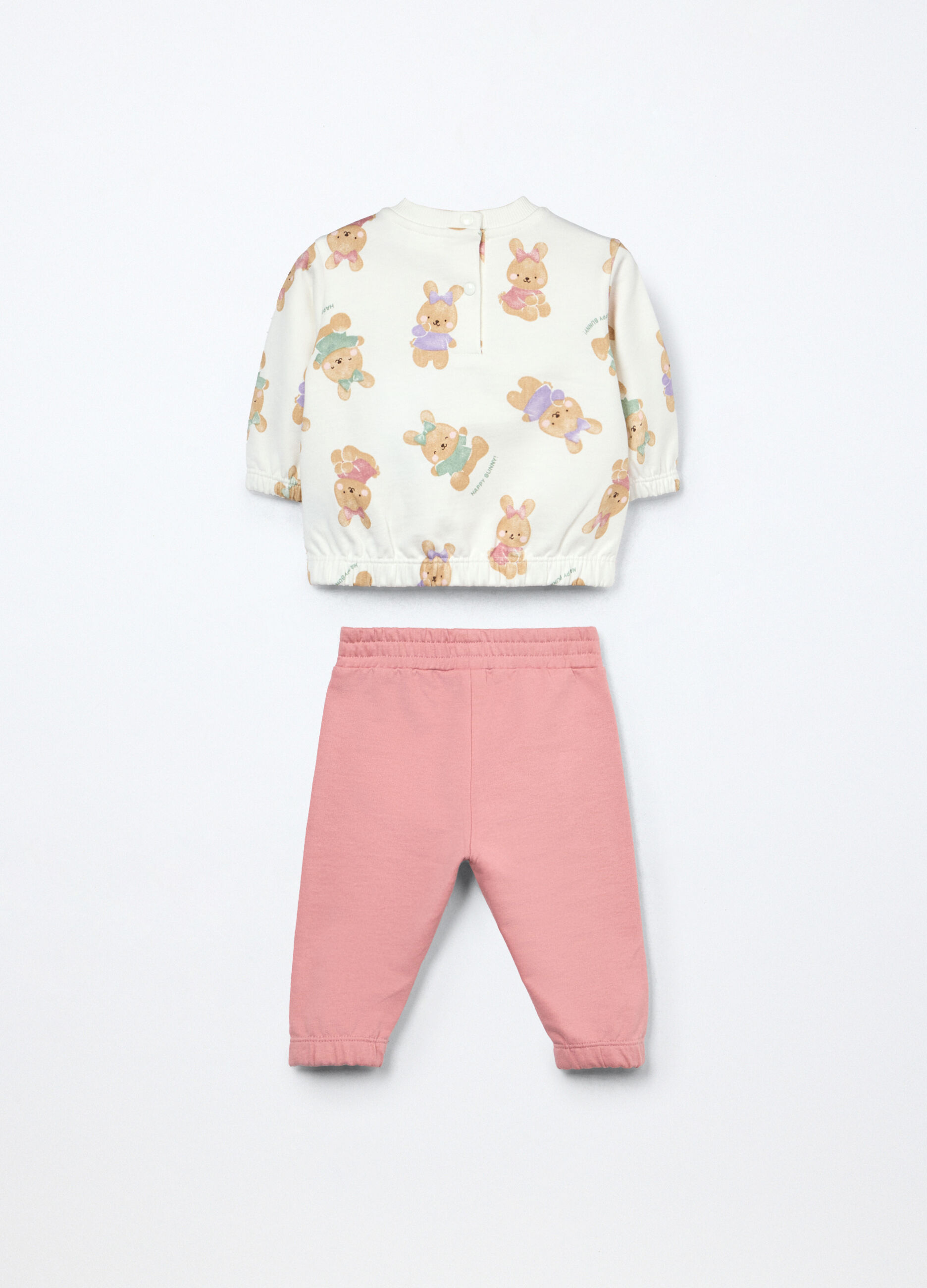 Jogging set in french terry di puro cotone neonata _1