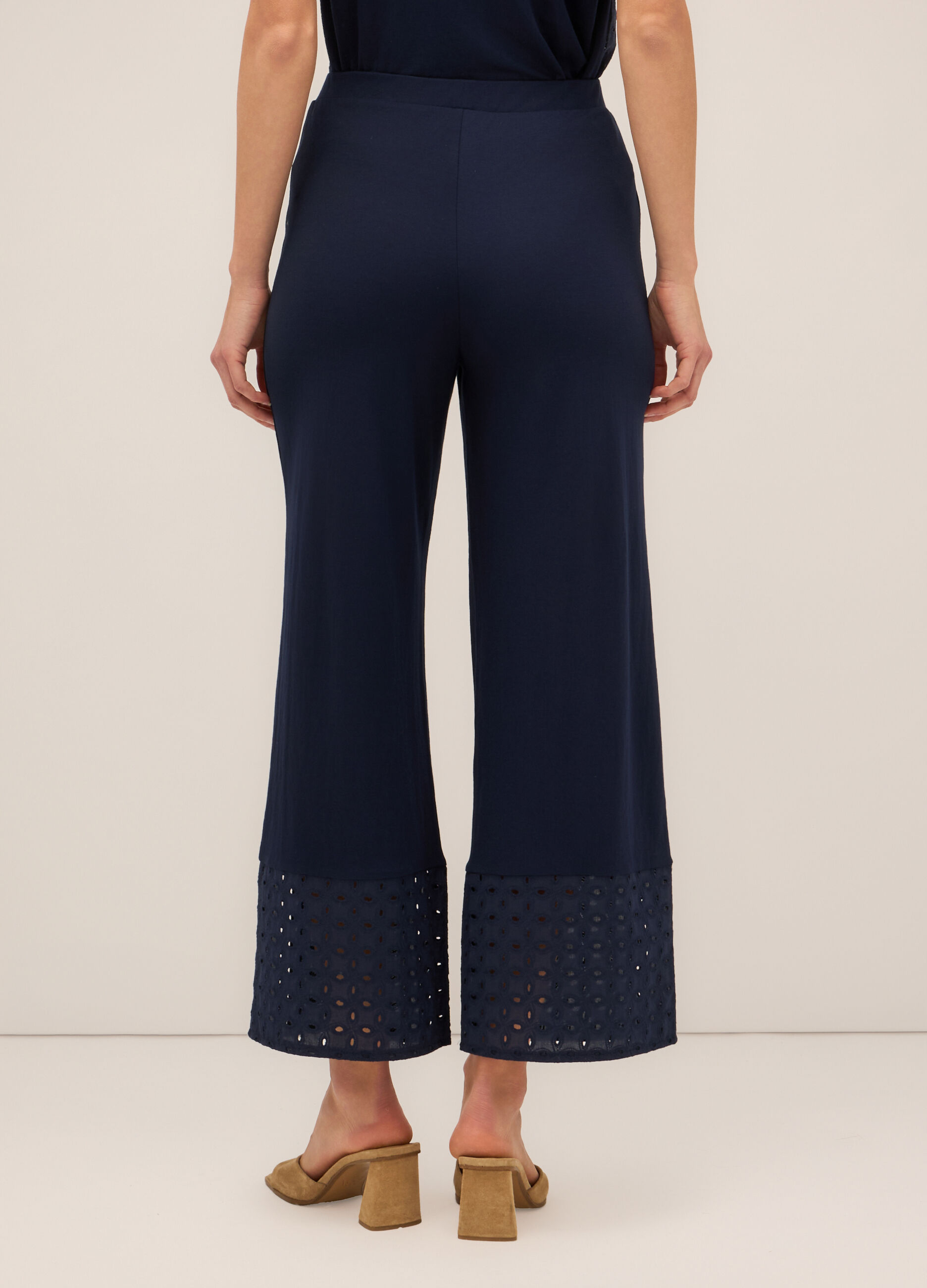 Pantaloni in viscosa Piquet stretch donna_1