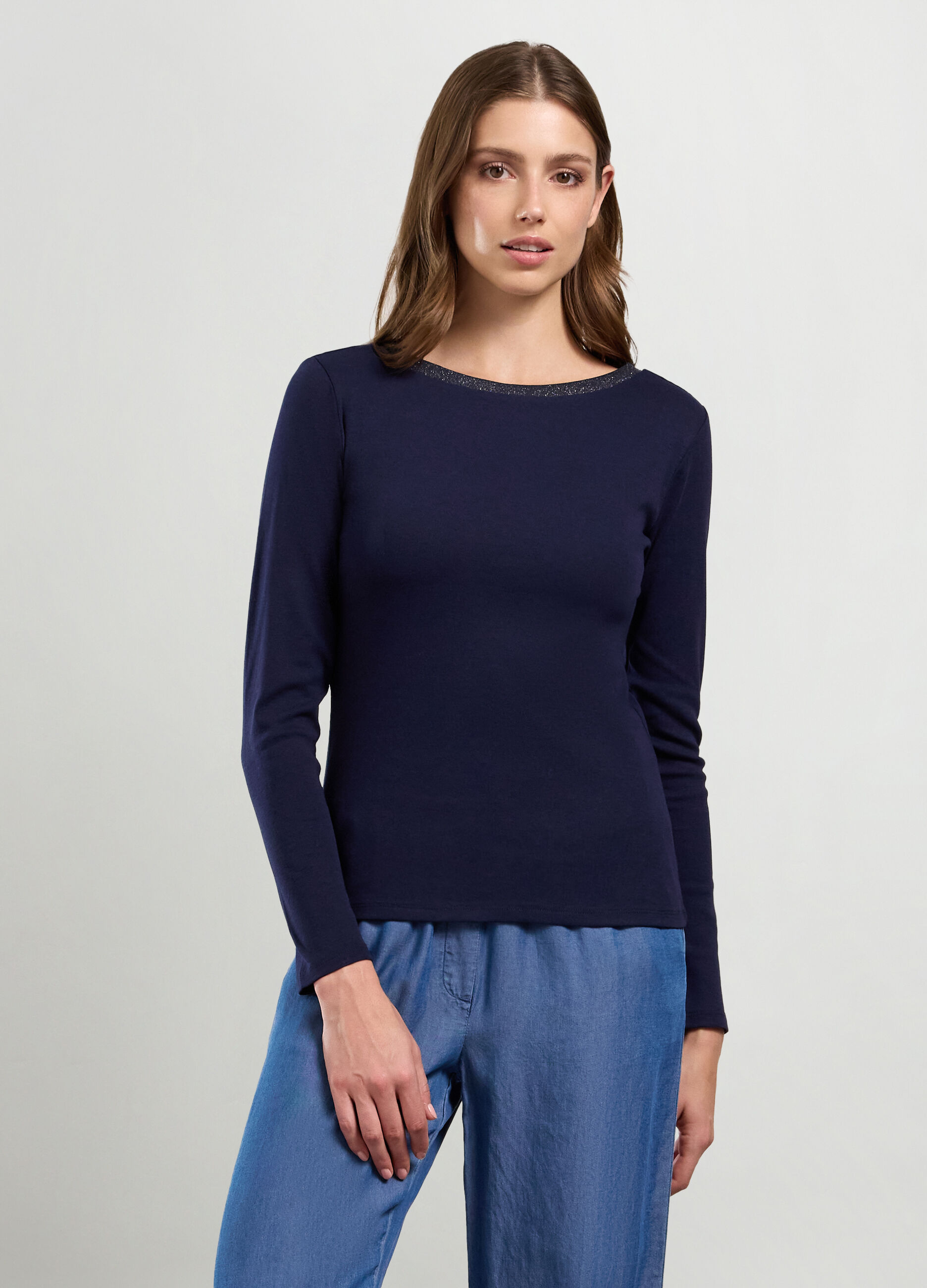 T-shirt in misto cotone donna_0