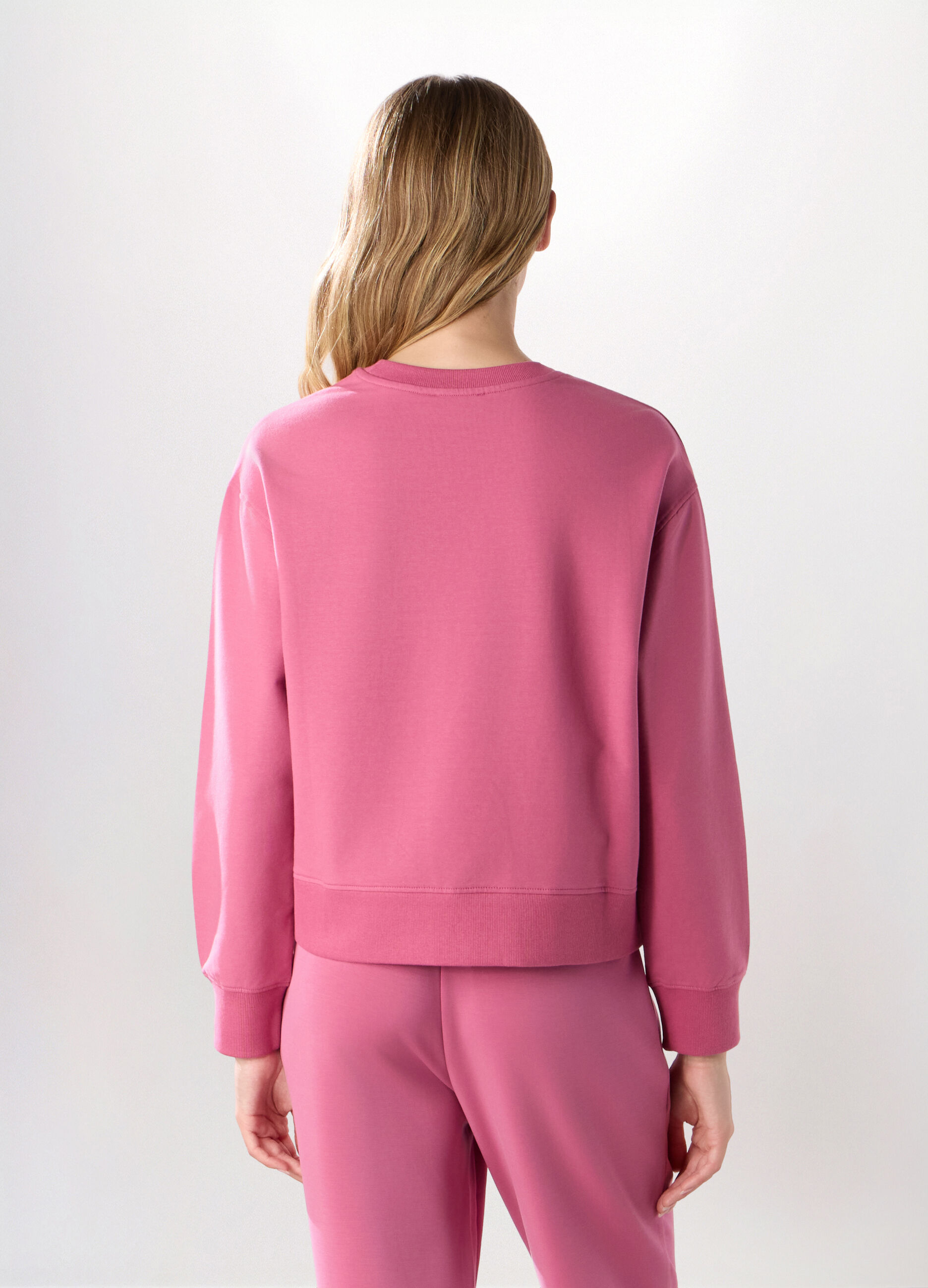 Felpa in french terry di cotone stretch donna_1