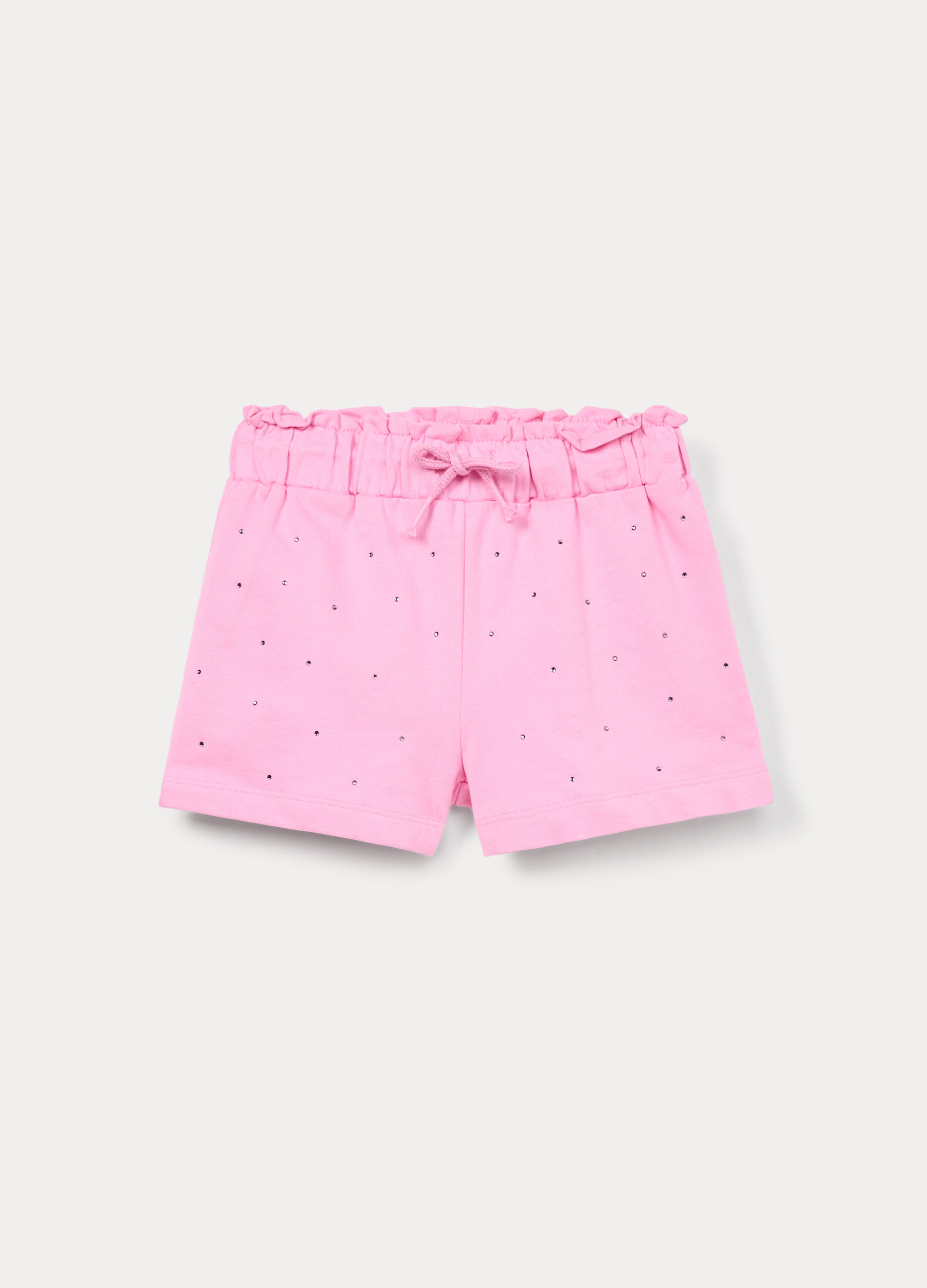 Shorts in french terry di puro cotone bambina_0