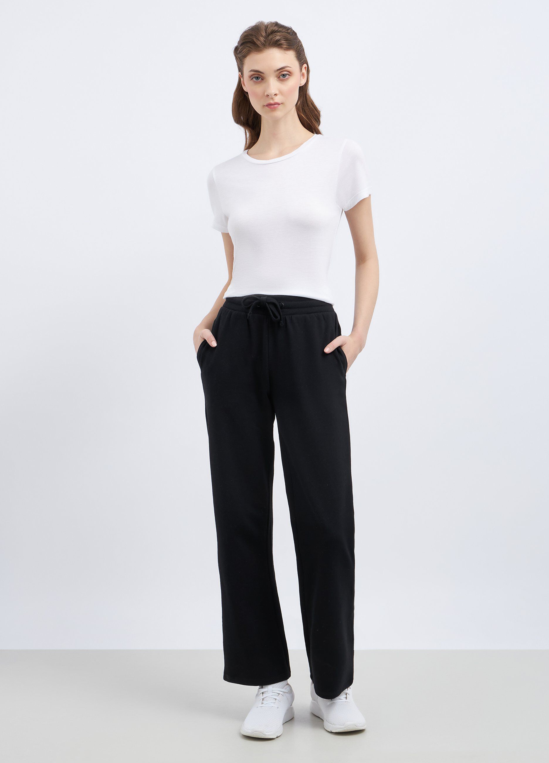 Pantaloni in misto cotone donna_0