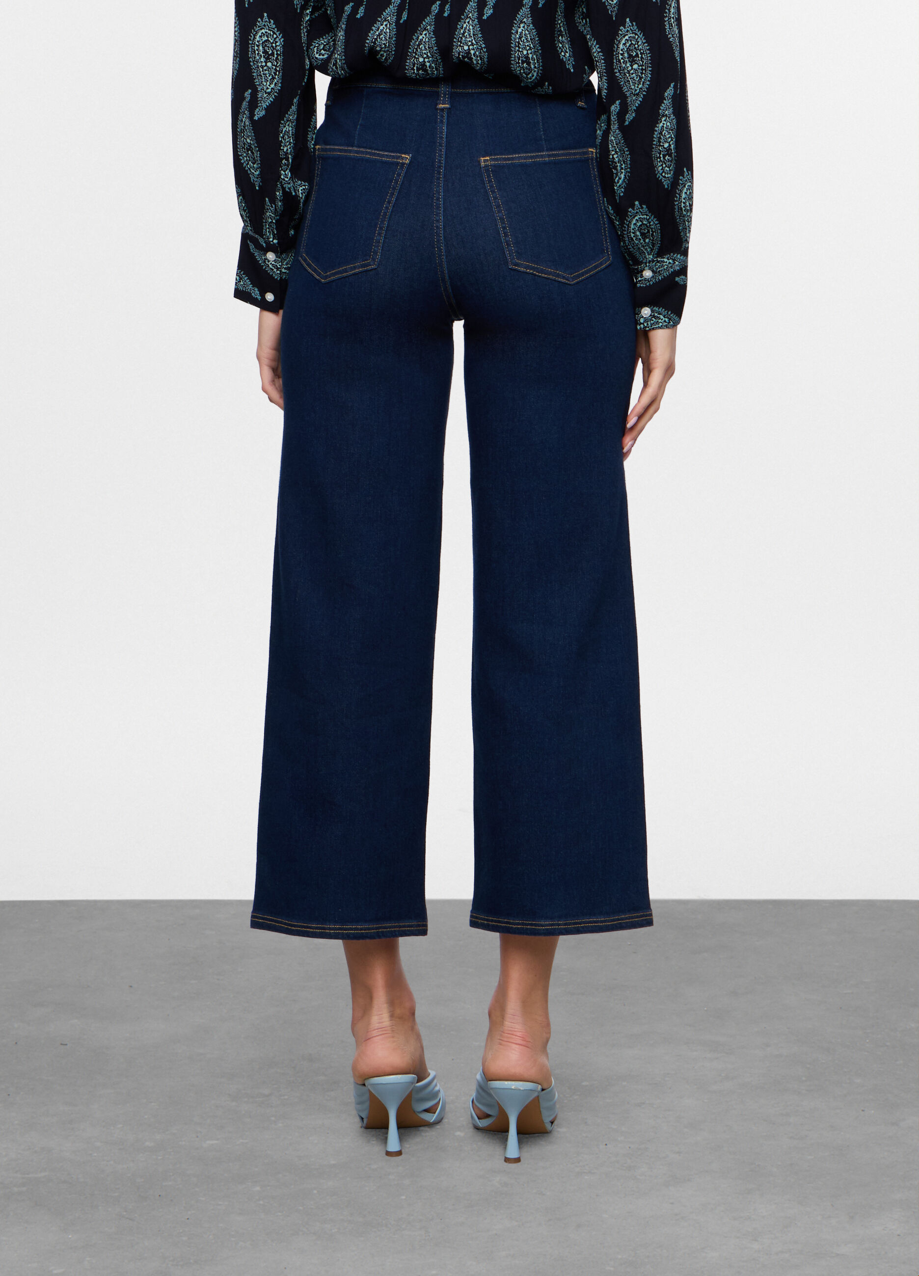 Pantaloni in denim wide leg donna_1