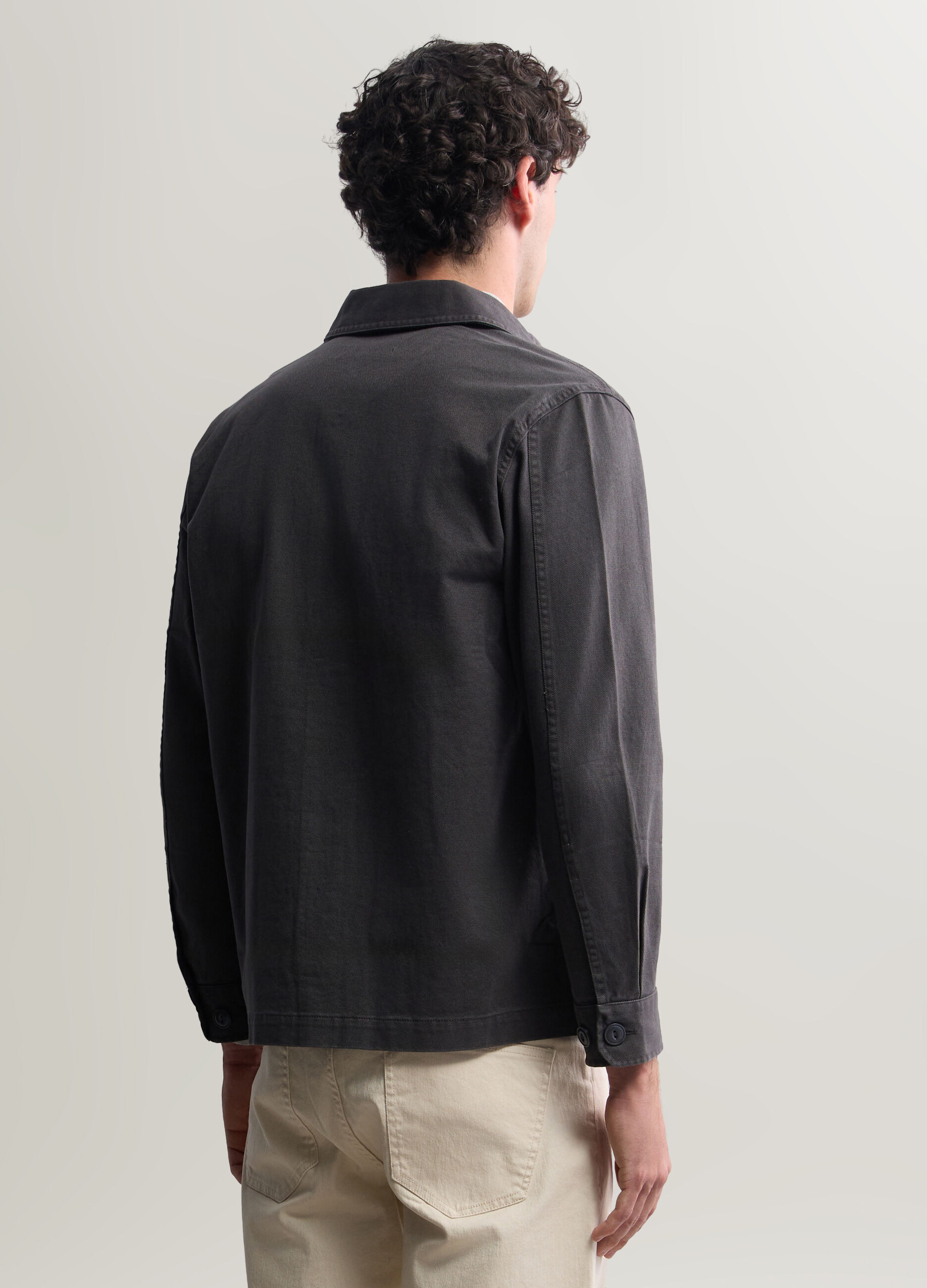 Shacket in twill di cotone uomo_1