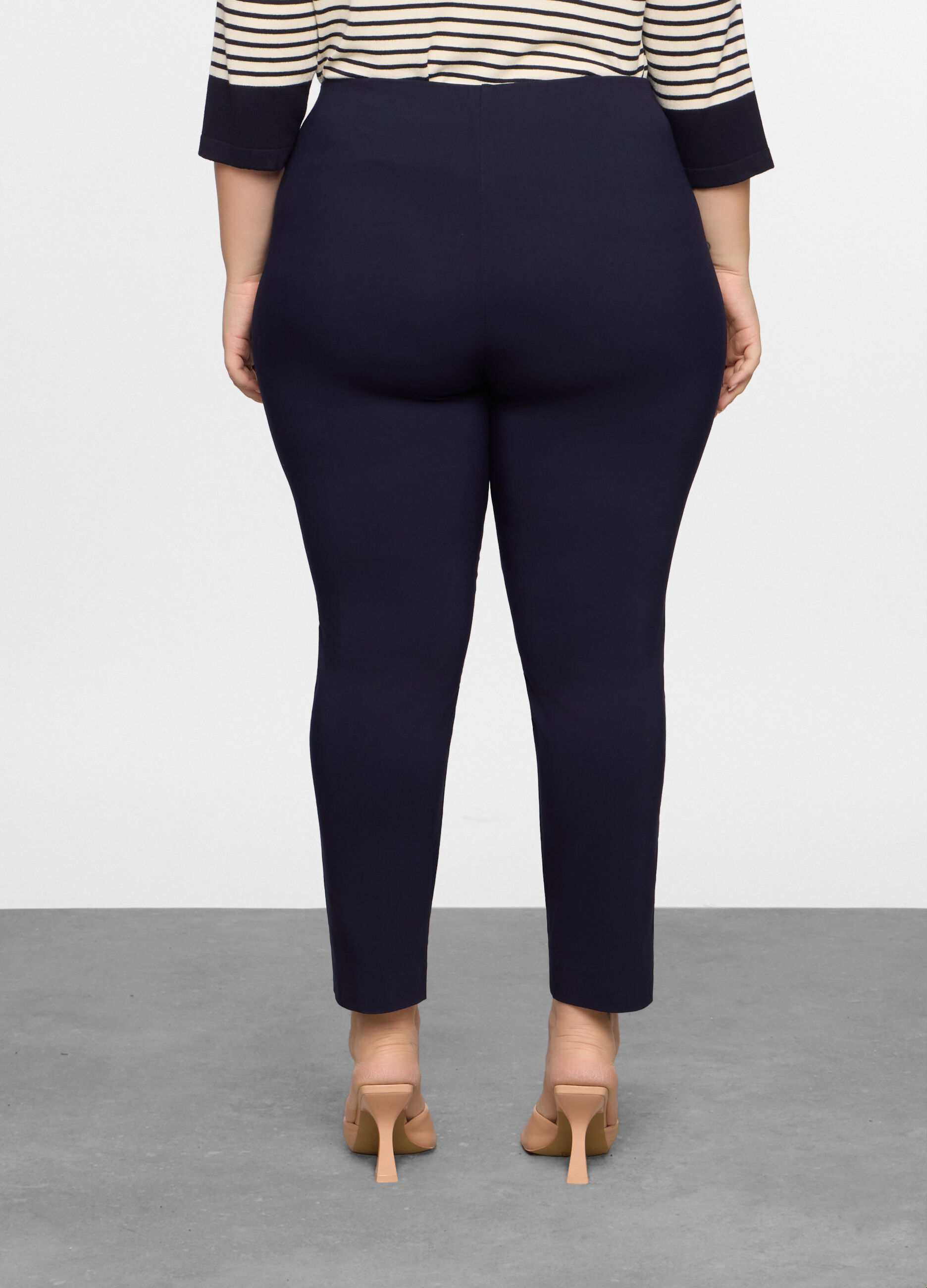 Pantaloni regular fit in twill stretch donna curvy_1