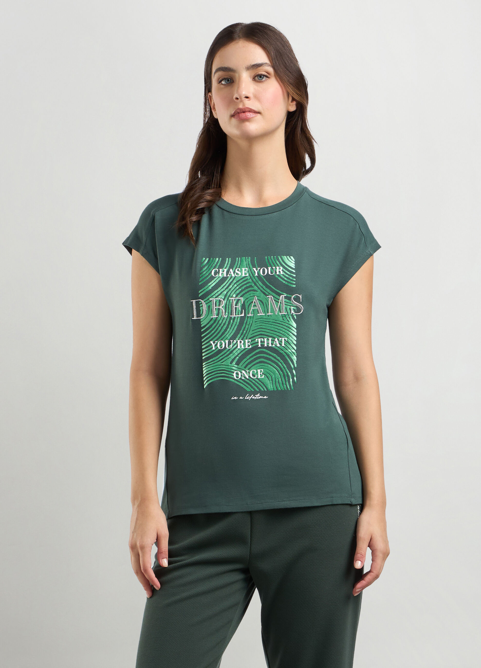 T-shirt in viscosa stretch donna_0