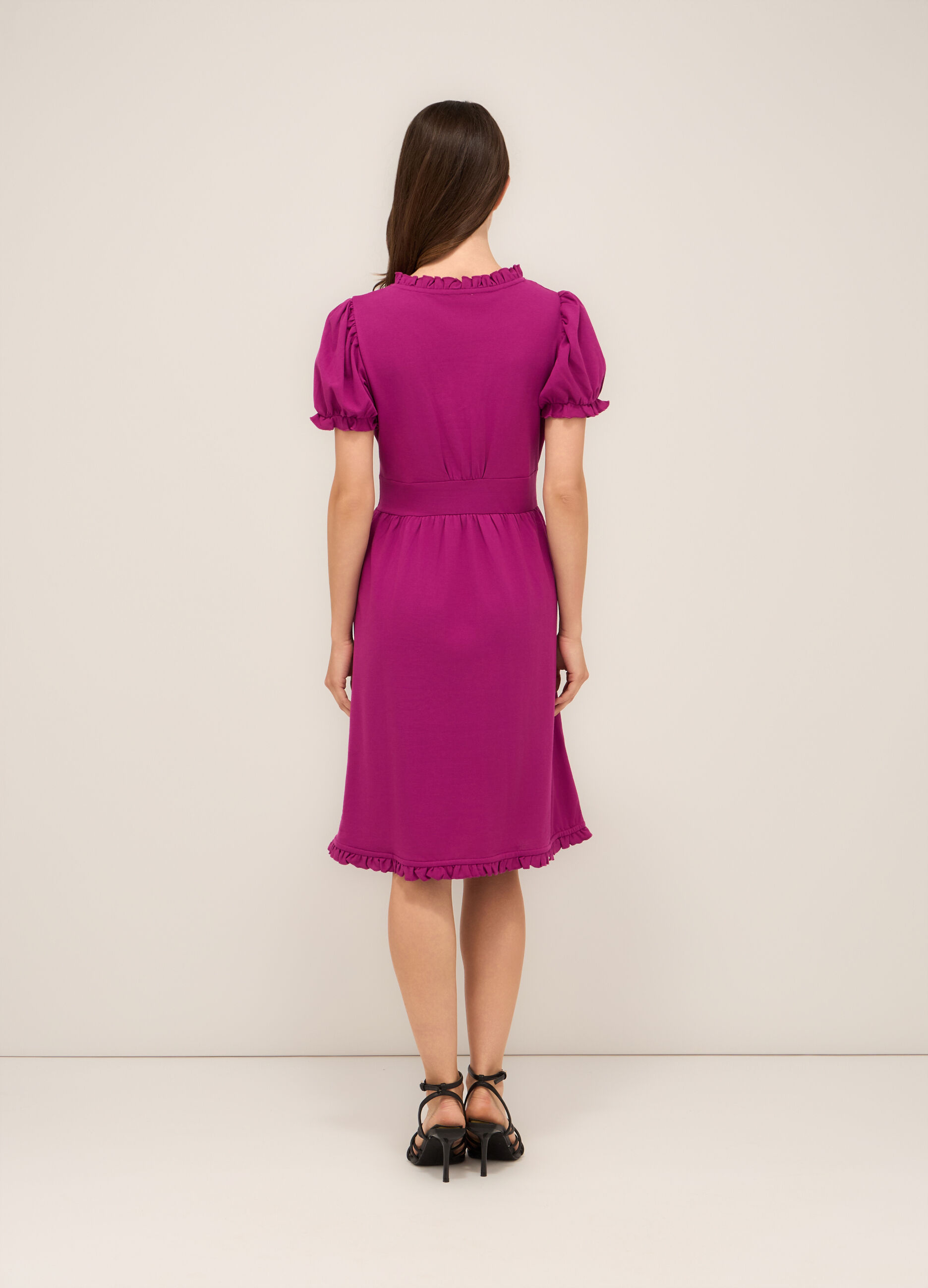 Abito corto in cotone stretch piqué donna