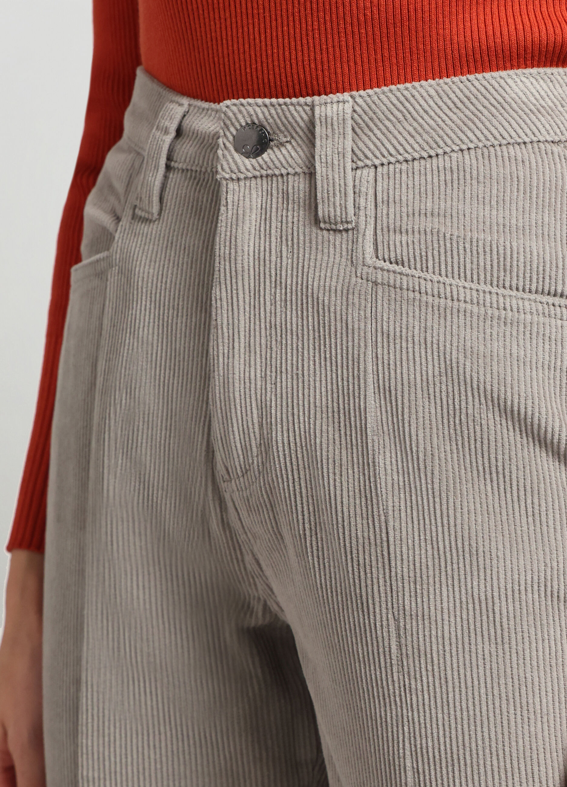 Pantaloni in costina di puro cotone donna_2